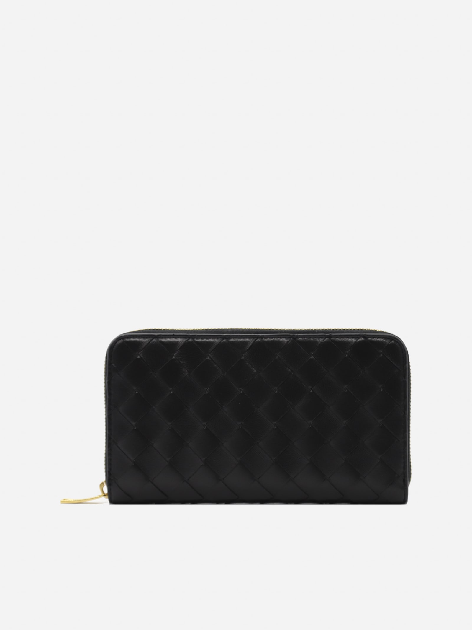 Bottega Veneta Continental Wallet In Leather With Woven Pattern
