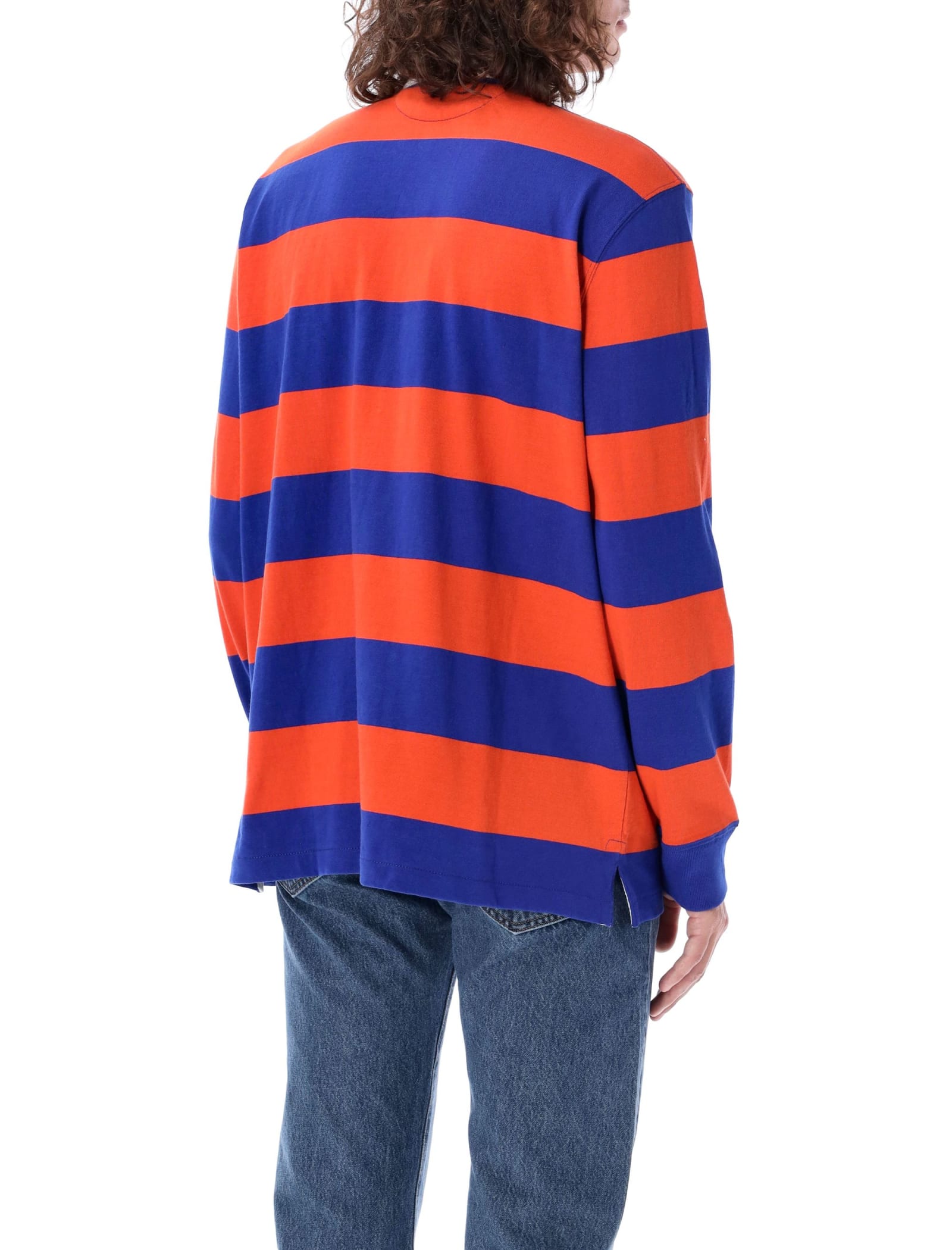 Shop Polo Ralph Lauren Rugby Stripes Polo Shirt In Orange Royal