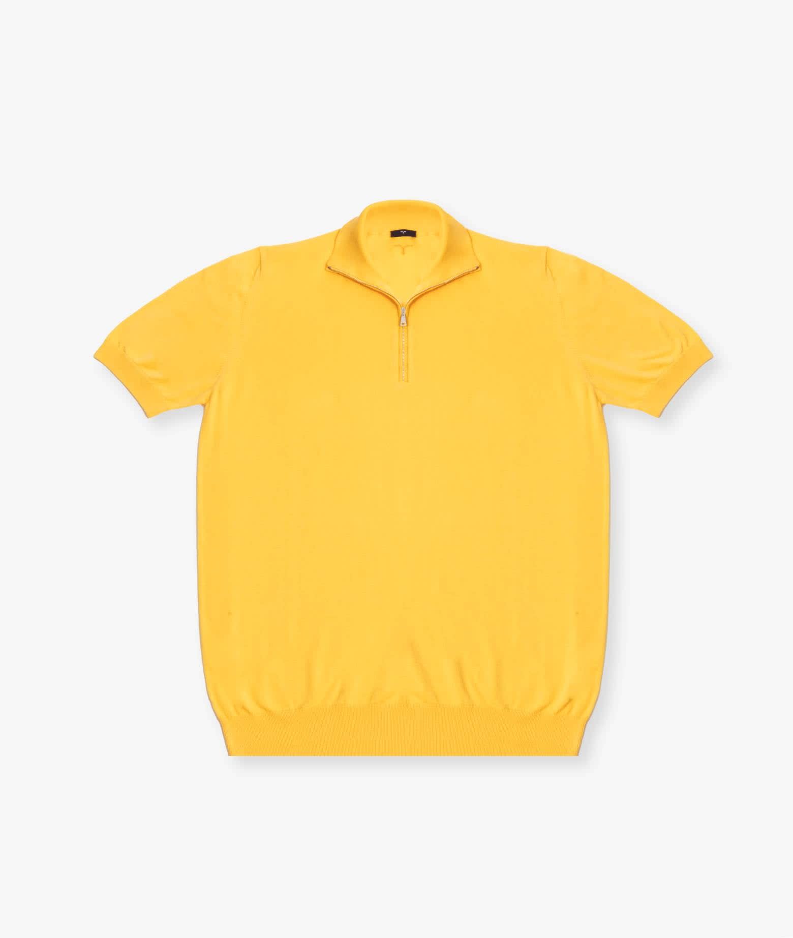 Shop Larusmiani Paul T-shirt With Zip Sweater In Yellow