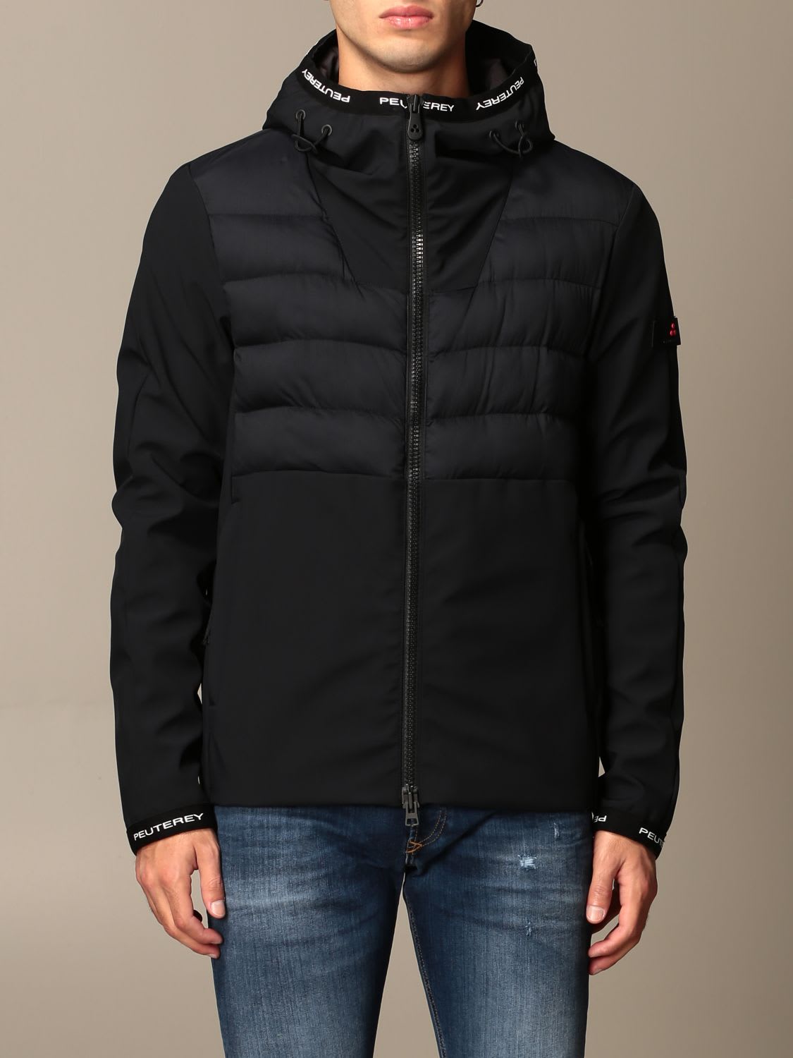 Click to view more detailed imagery on our partner's website Peuterey Jacket In Technical Softshell Fabric And Nylon In Blue