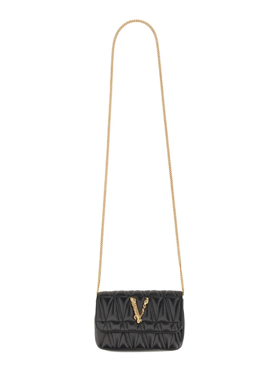 Shop Versace Bag Virtus In Black