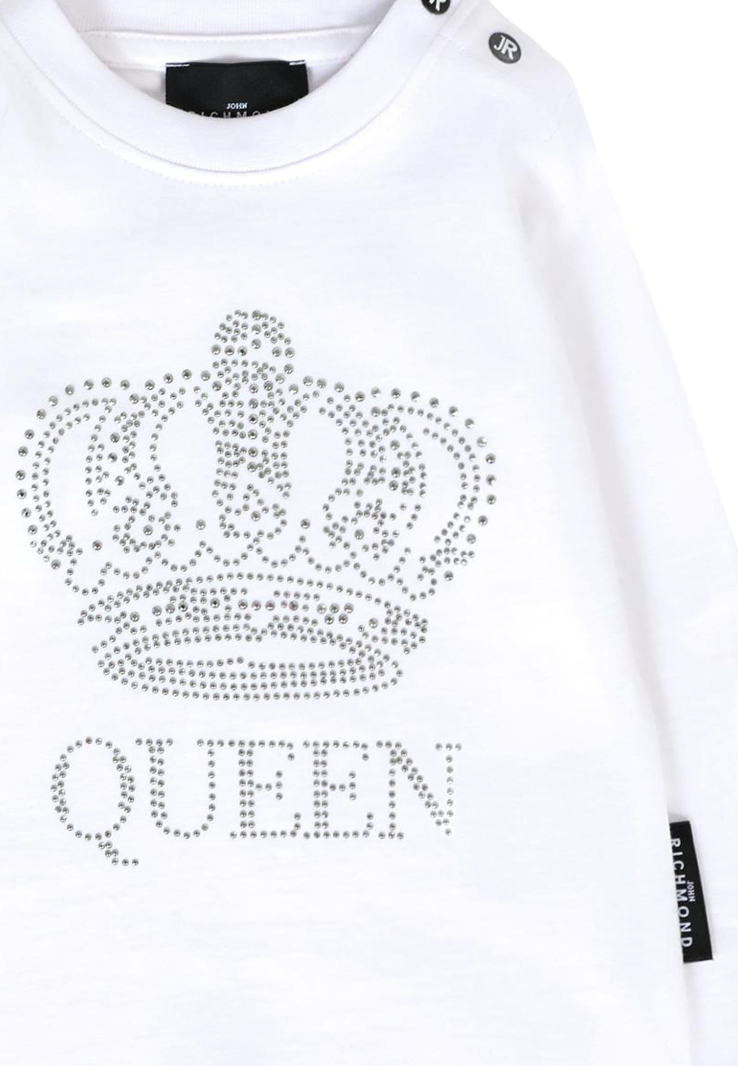 Richmond White T-shirt For Baby Girl With Crown In White