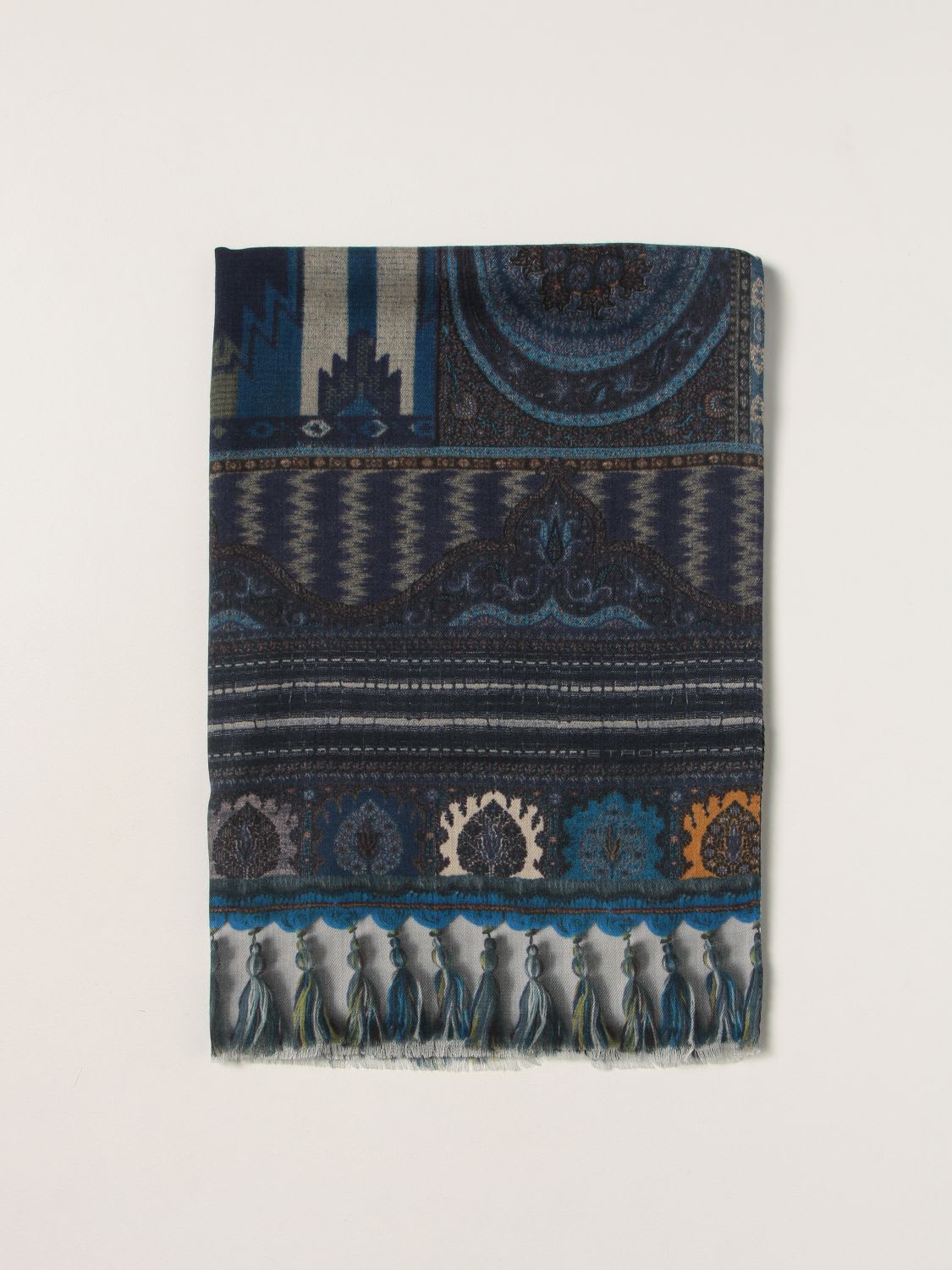 Etro Scarf Etro Scarf In Wool And Silk With Cashmere Motif
