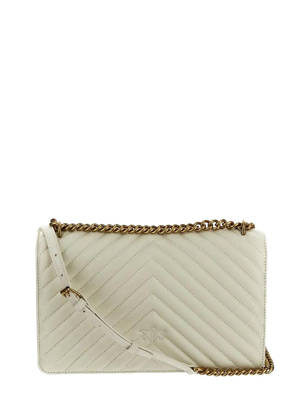 Pinko Love One Classic Shoulder Bag In Q White