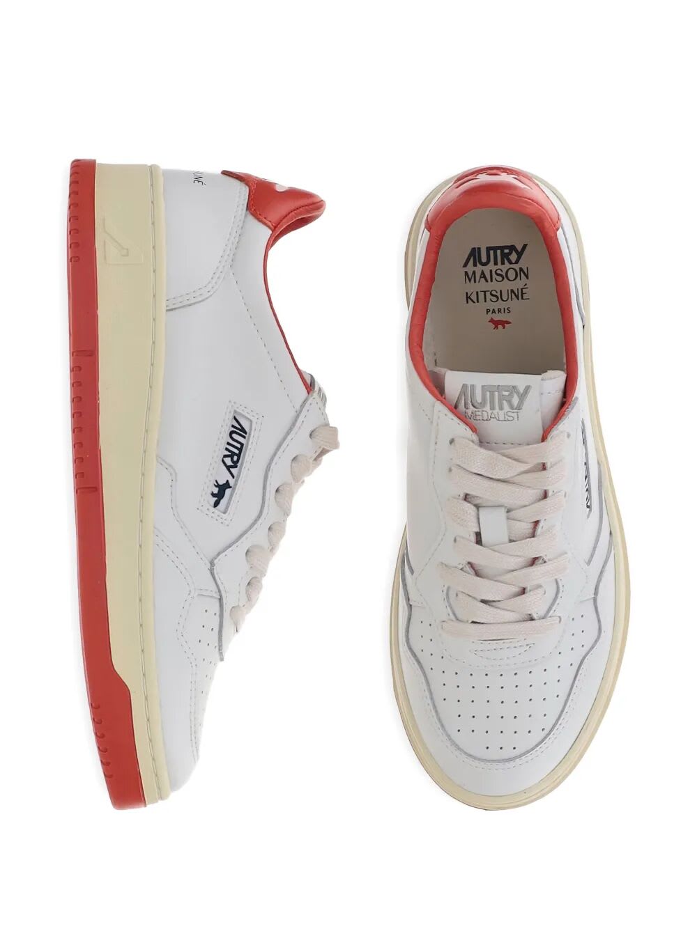 Autry Medalist Low Kitsune Wht Red In White