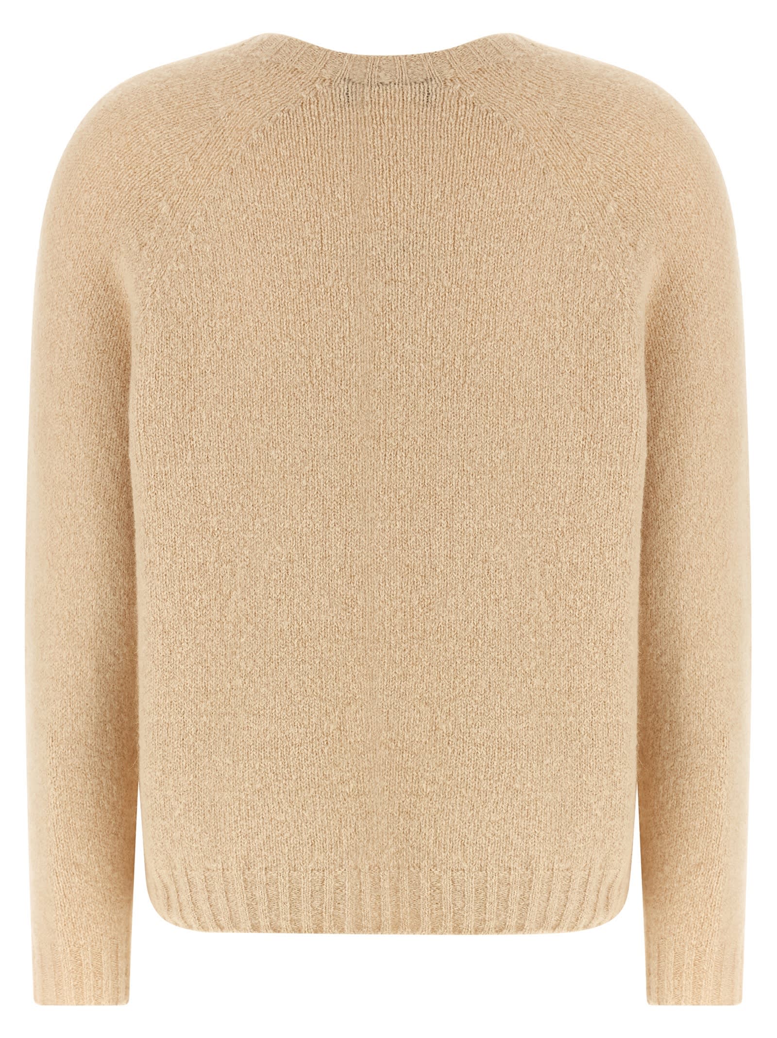 Weekend Max Mara Camel Stretch Alpaca Blend Ghiacci Sweater In Animal Print