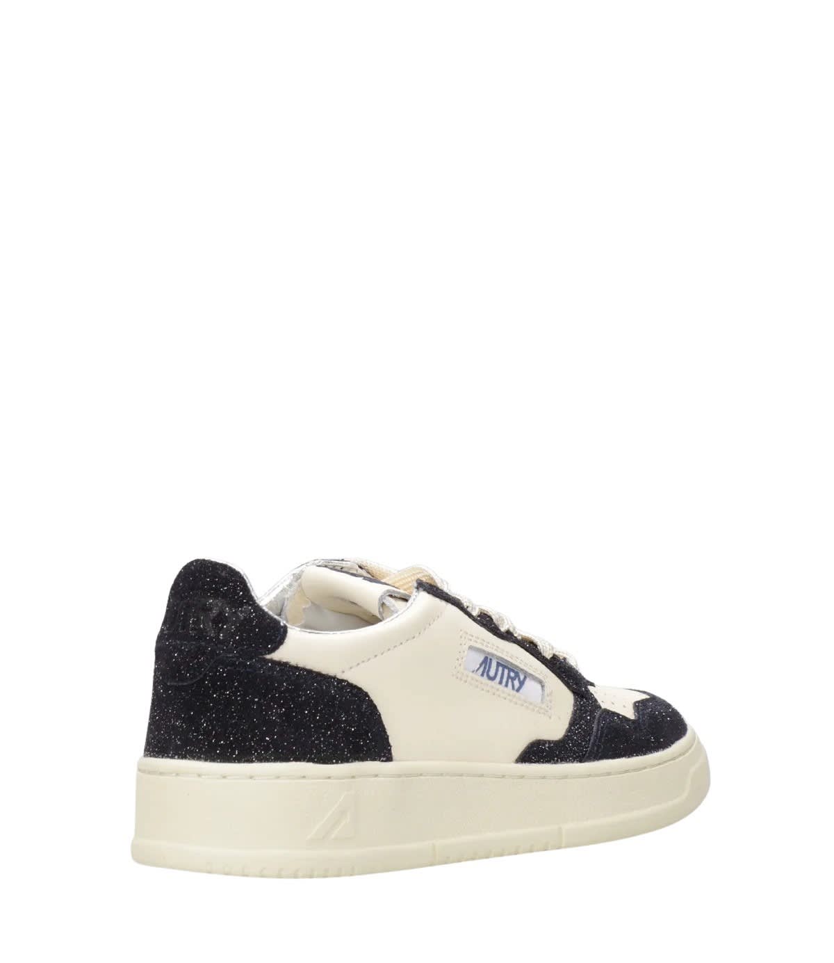 Autry Beige And Blue Leather Medalist Low Sneakers In Neutral