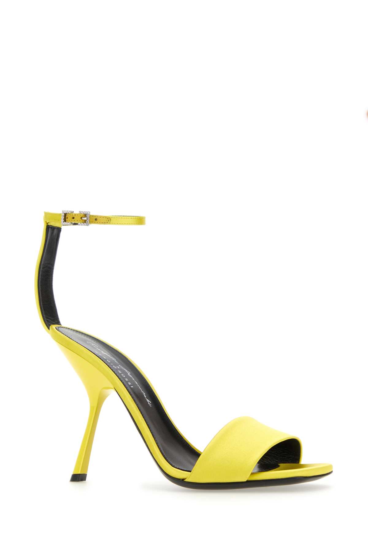 Shop Sergio Rossi Yellow Satin Sandals