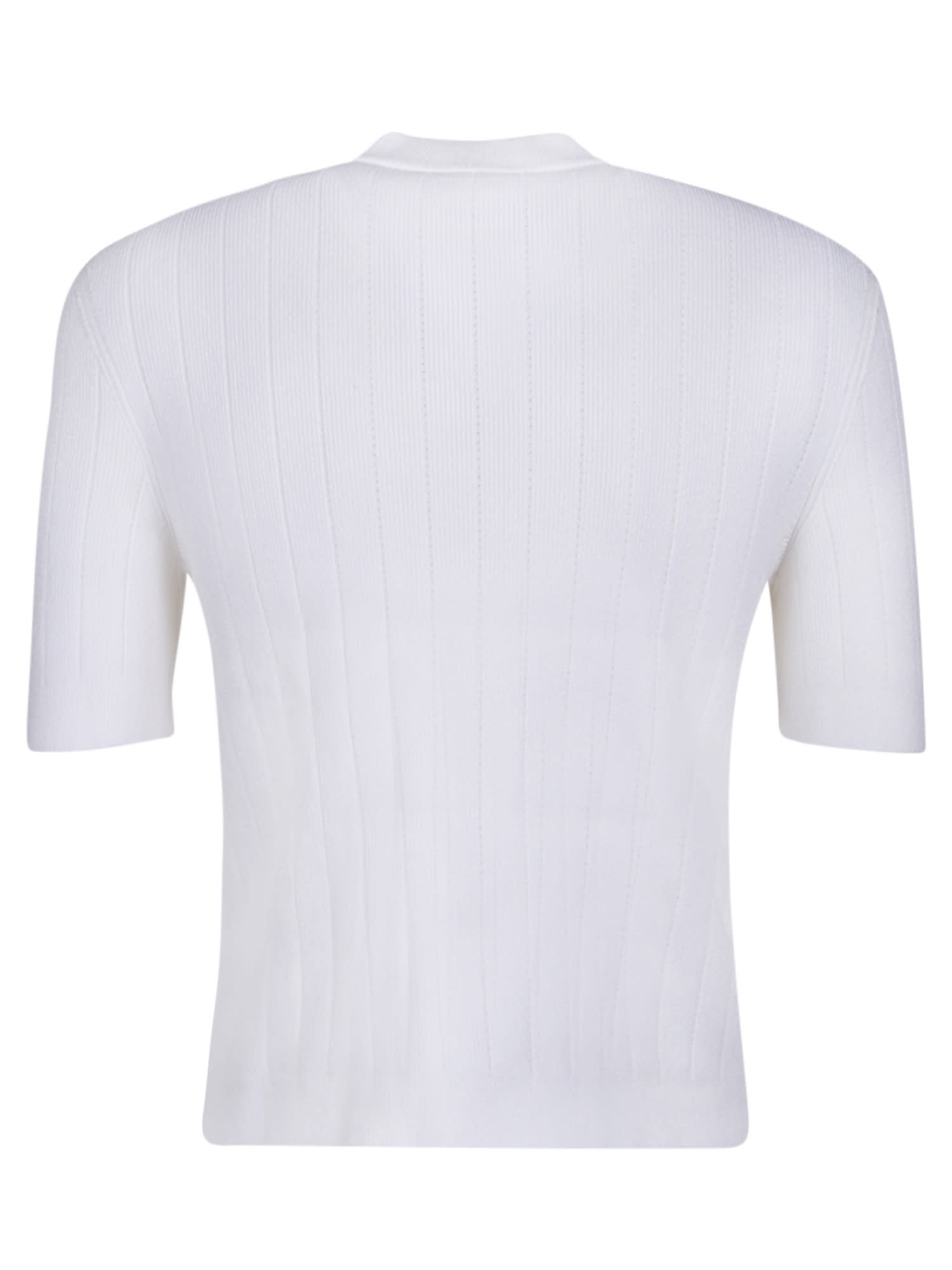 Shop Balmain Short Knit Cardigan In Black In White