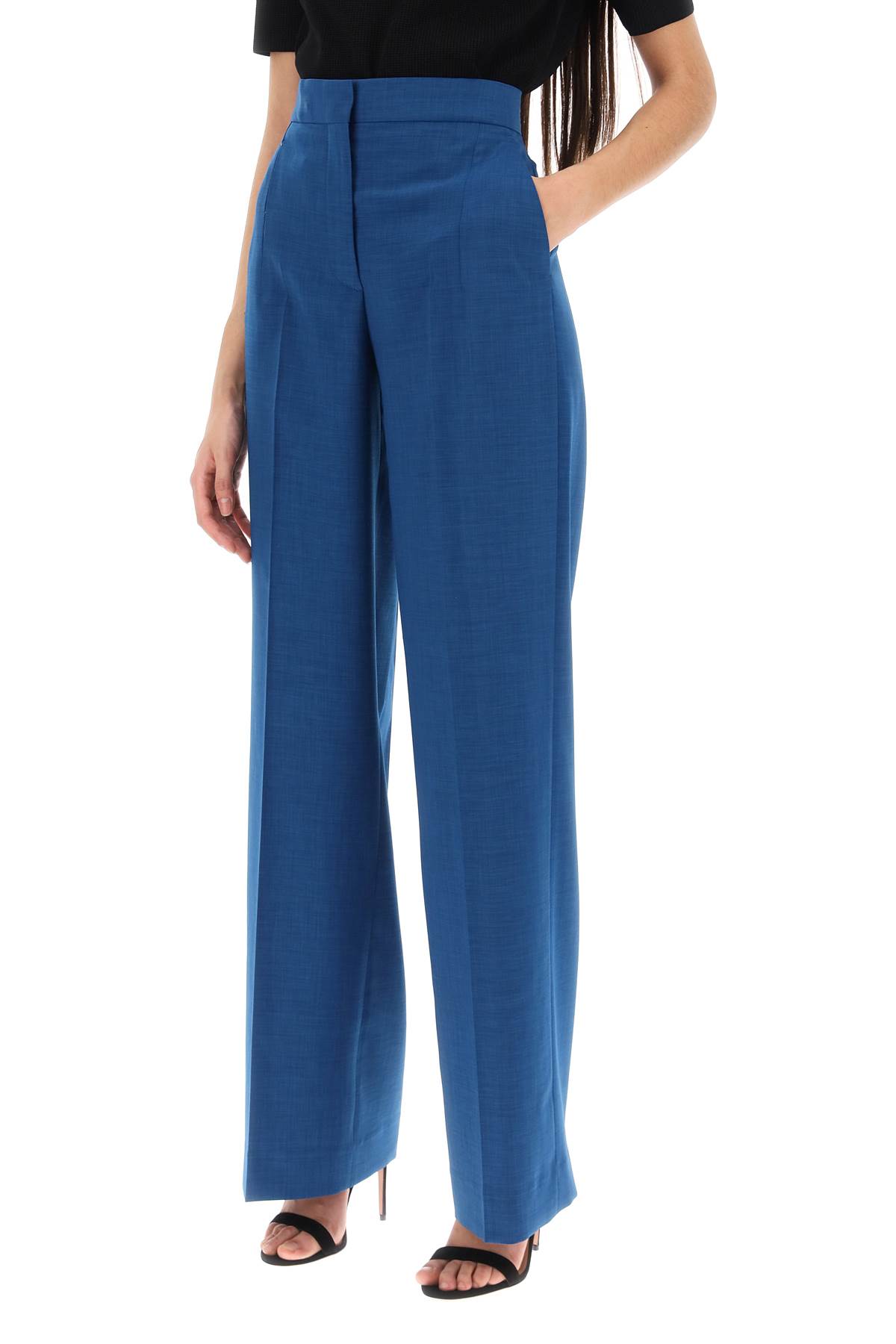 Shop Tory Burch Wide Leg Pants In Ink (blue)