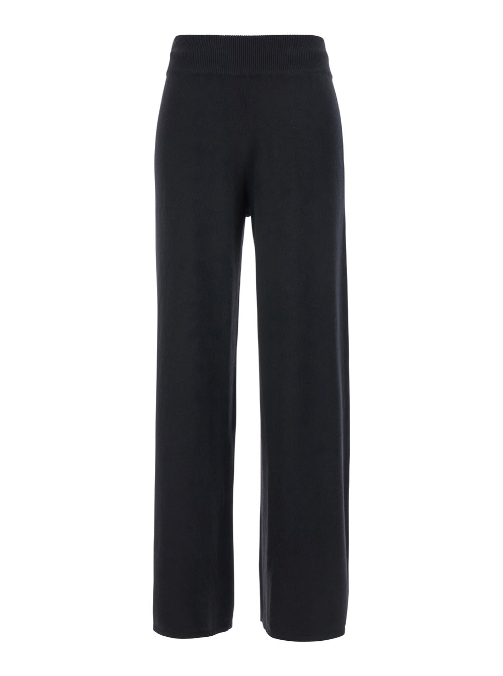 marlo Black Relaxed Pants With Elastic Waistband In Cashmere Woman