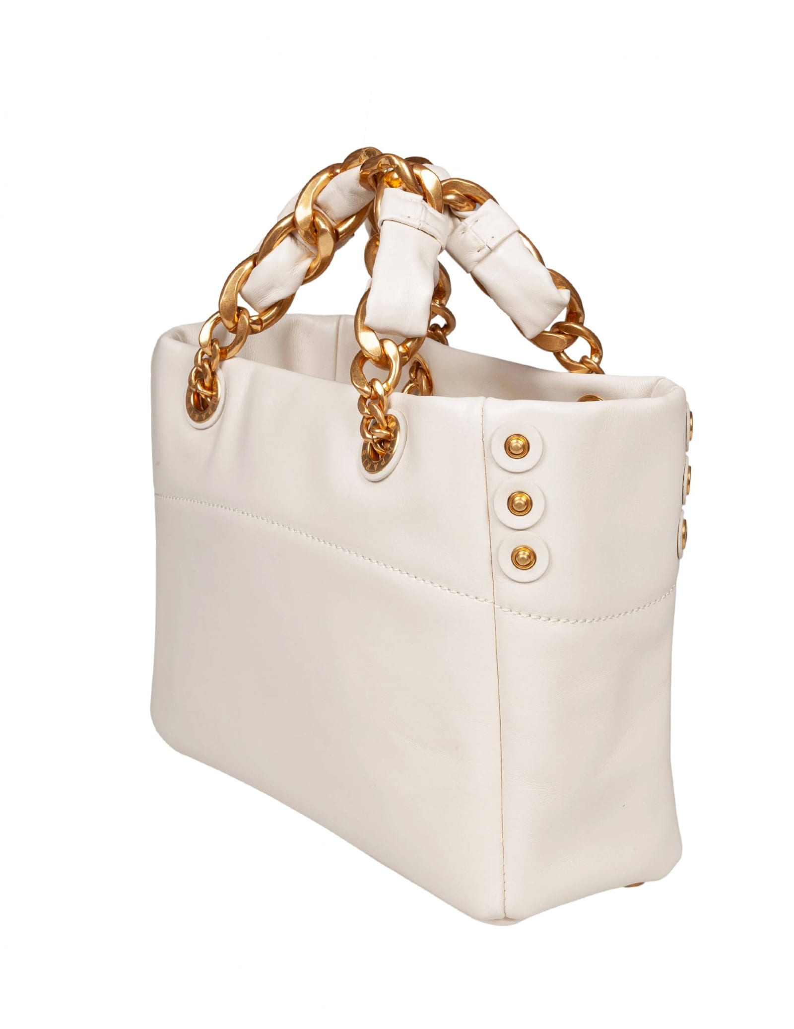 Balmain 1945 Cabas Tote Bag In Monogram Crinkled Leather In Metallic