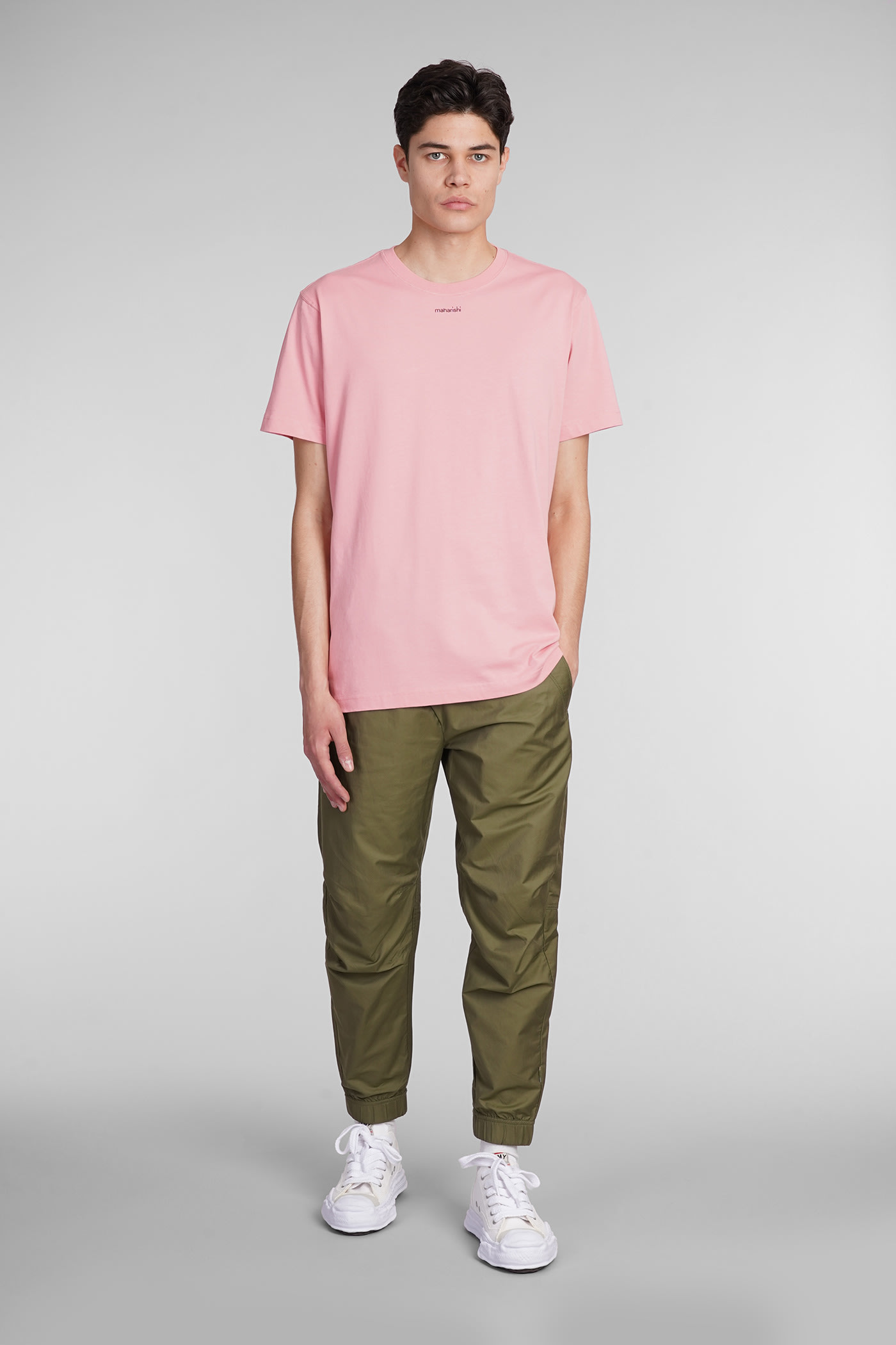 Shop Maharishi T-shirt In Rose-pink Cotton