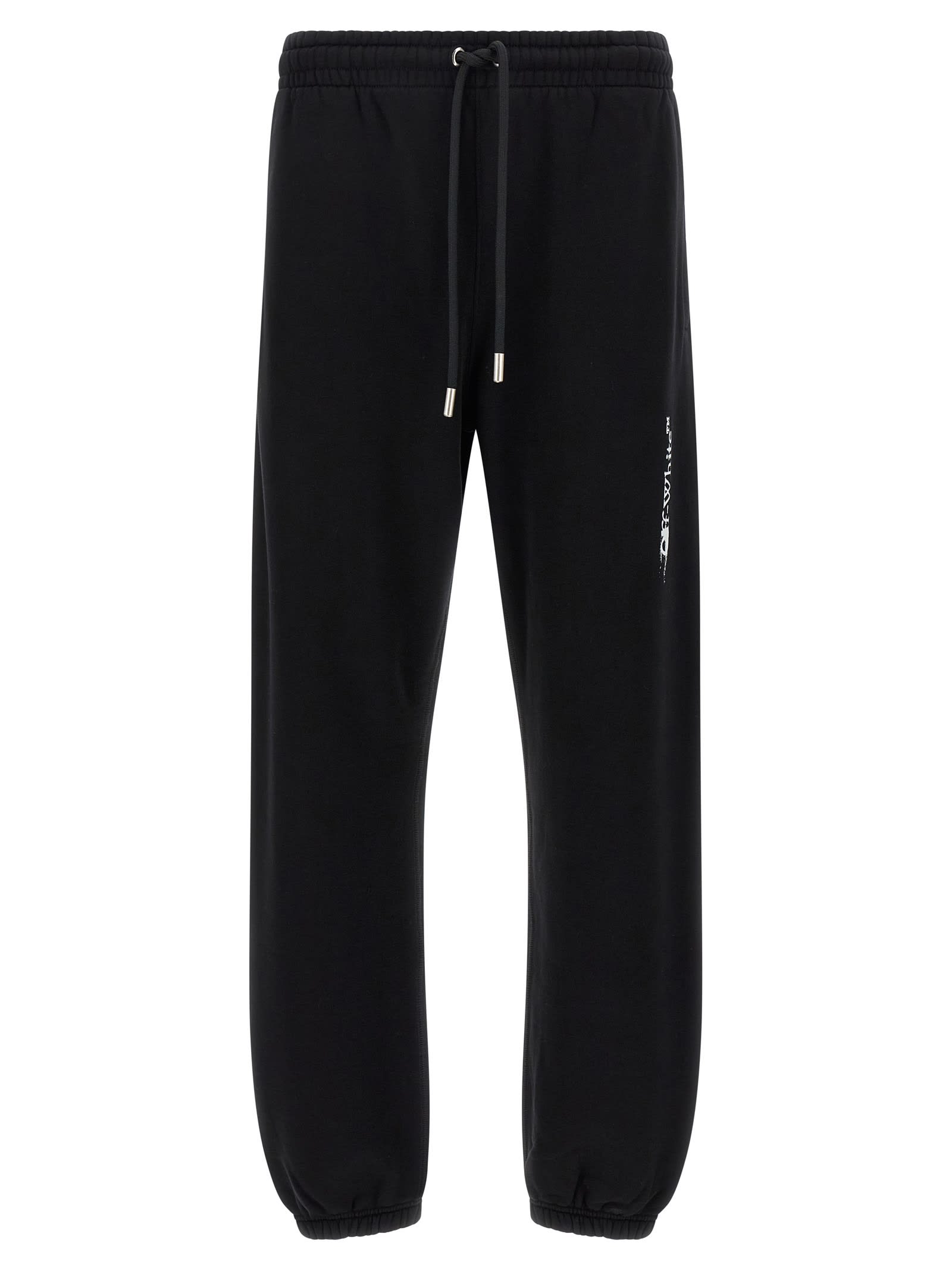 Off-white Cuffed Joggers Elastic Waistband And Pockets In Black