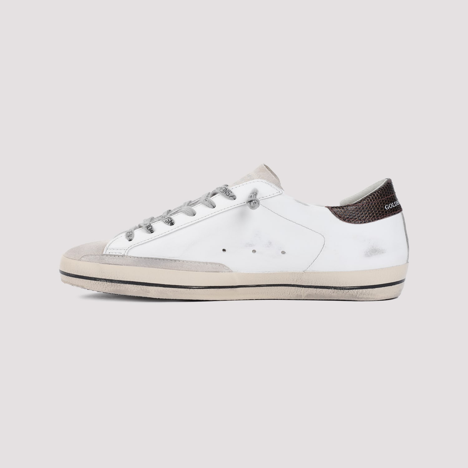 Shop Golden Goose Superstar Sneakers In White Seedpearl Green Brown