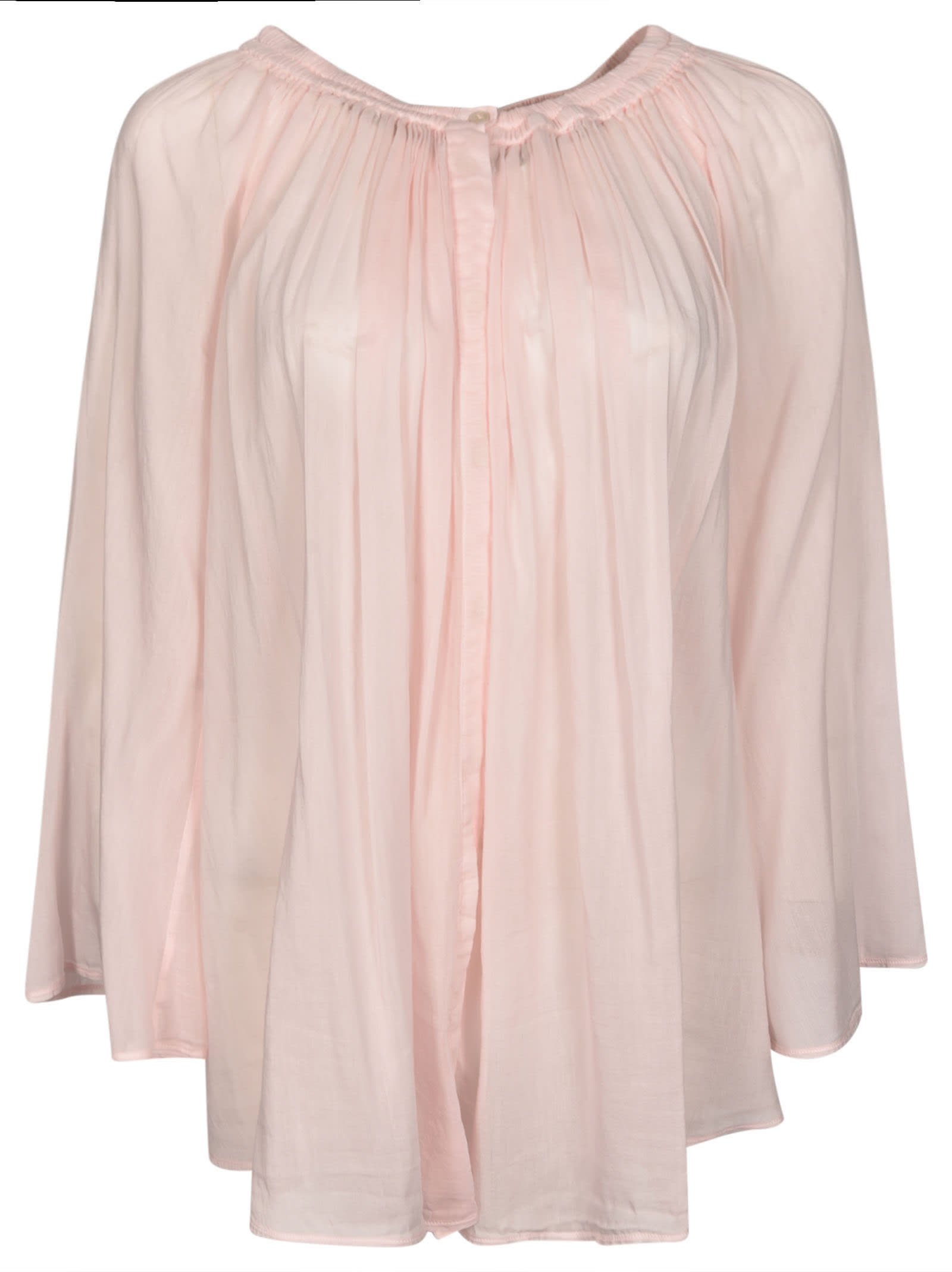Shop Forte Forte Ruffle Oversized Blouse In Pink