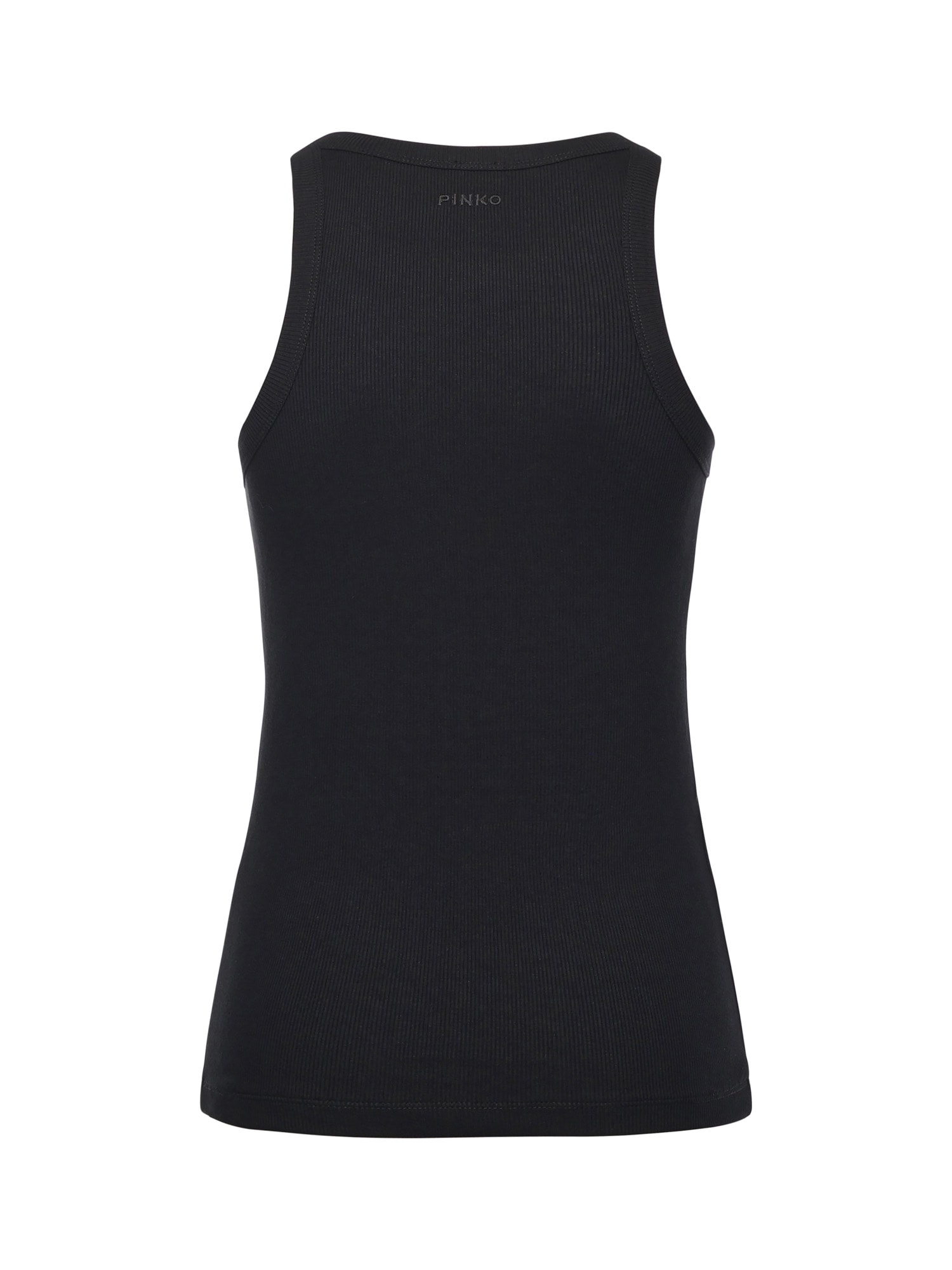 Pinko Tank Top With Rhinestones And Studs In Black