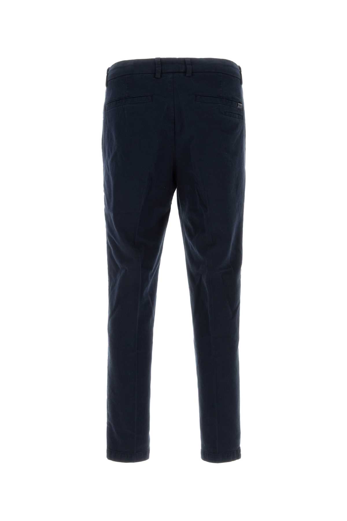 Hugo Boss Tapered-fit Drawstring Pants In Stretch-cotton Twill In 404darkblue