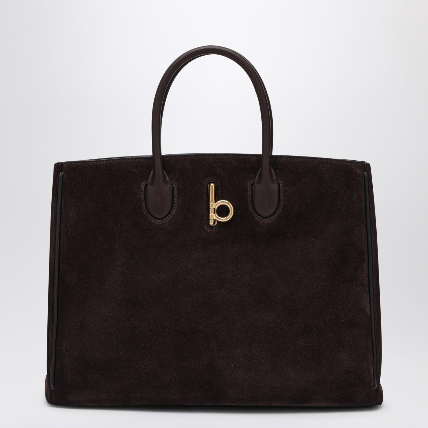 Rocking Horse Medium Brown Suede Tote