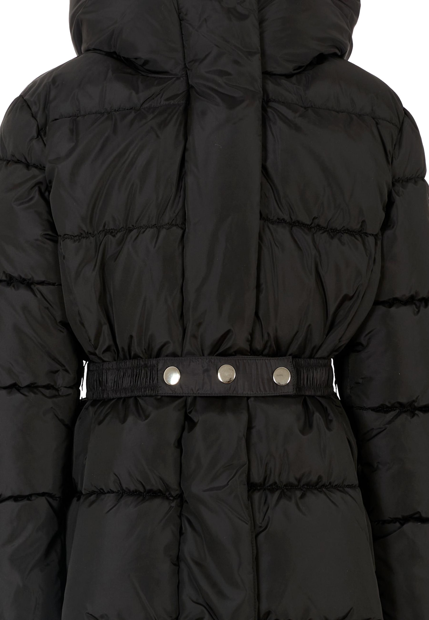 Monnalisa Belted Puffer Coat In Black