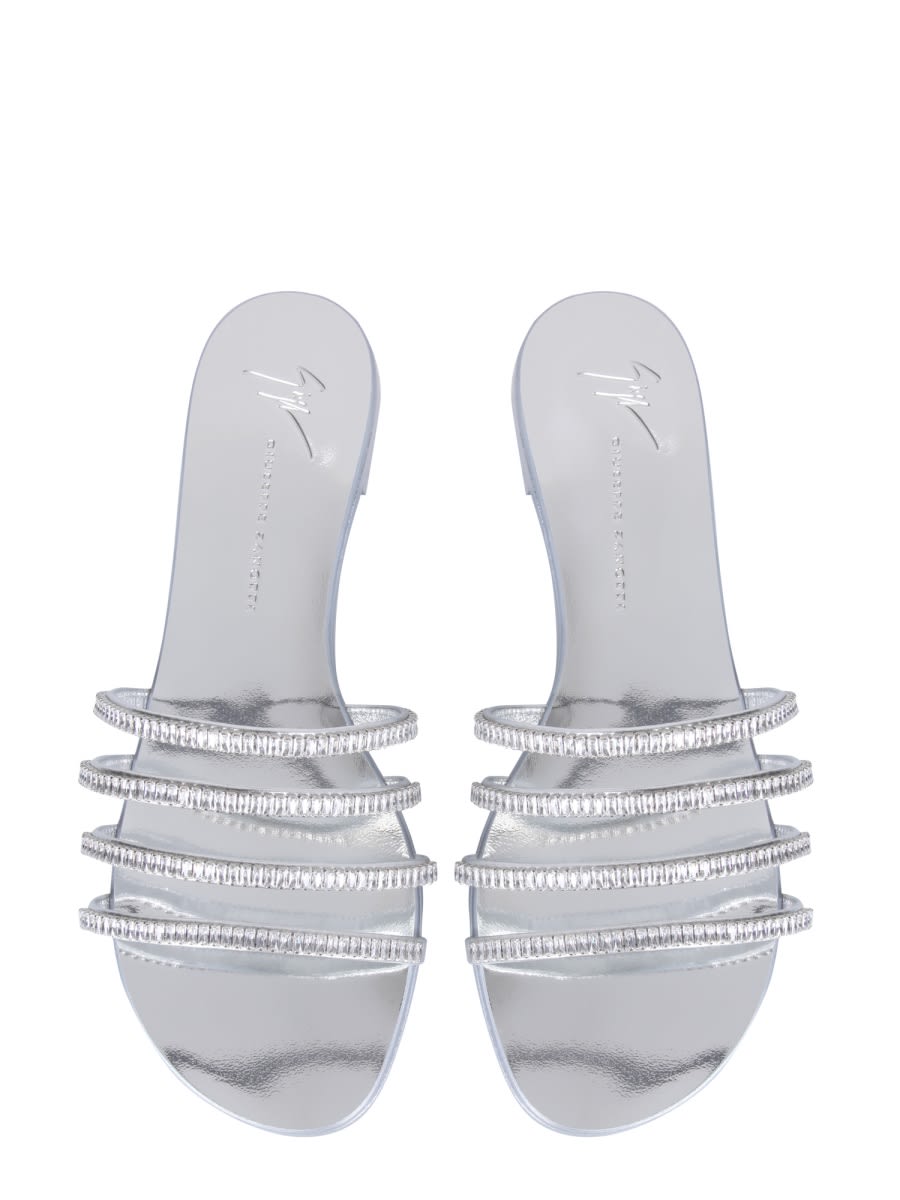 Giuseppe Zanotti Iride Crystal-embellished Slides In Silver