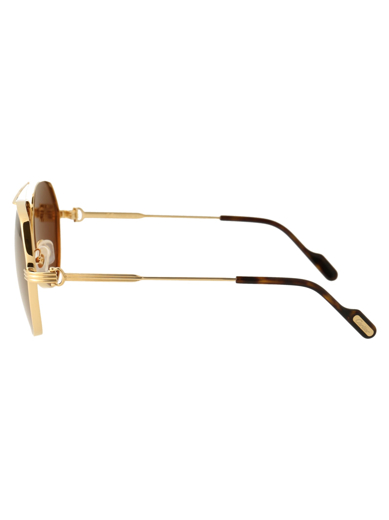 Cartier Ct0303s Sunglasses In 002 Gold Gold Brown | ModeSens