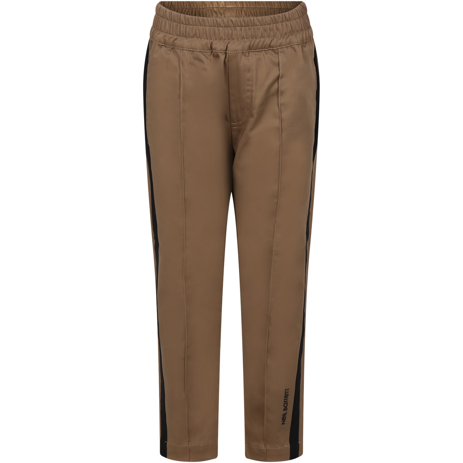 Neil Barrett Kids' Brown Trousers For Boy With Iconic Lightning Bolt And Logo