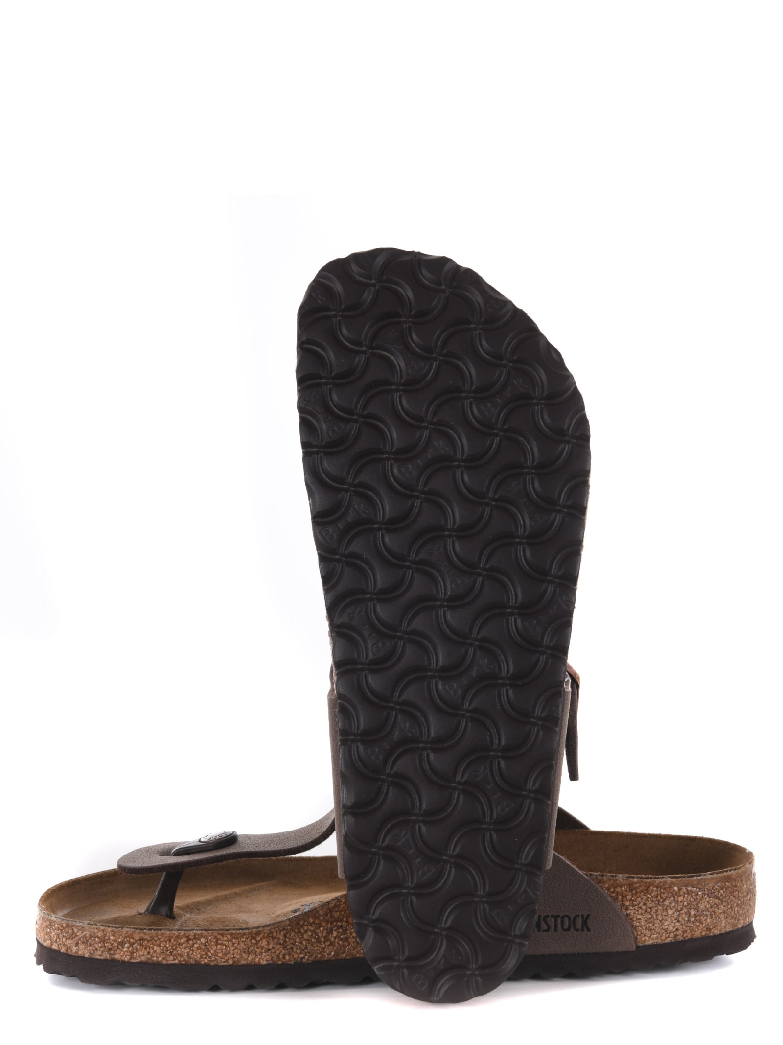 Shop Birkenstock Gizeh Leather Flip Flops In Marrone