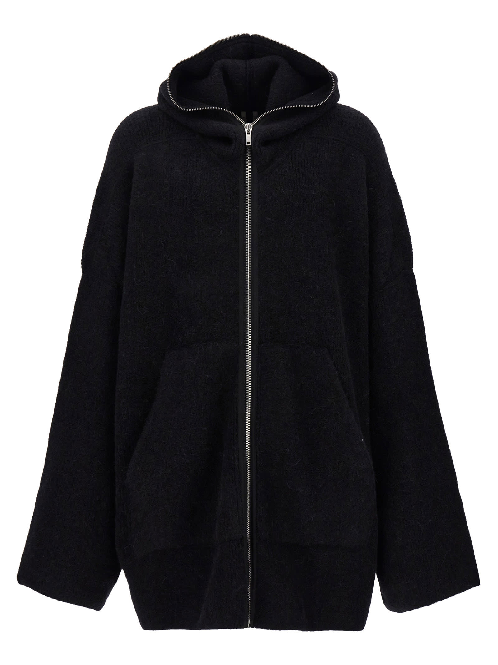 Shop Rick Owens Gimp Hooded Cardigan In Black