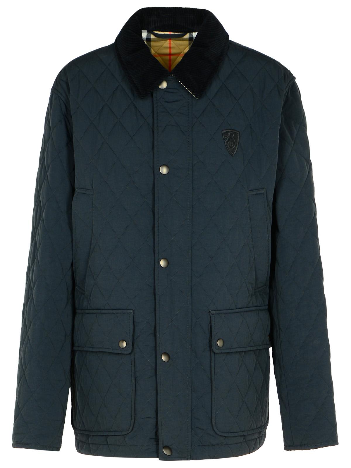 Shop Burberry Quilted Jacket In Black Nylon