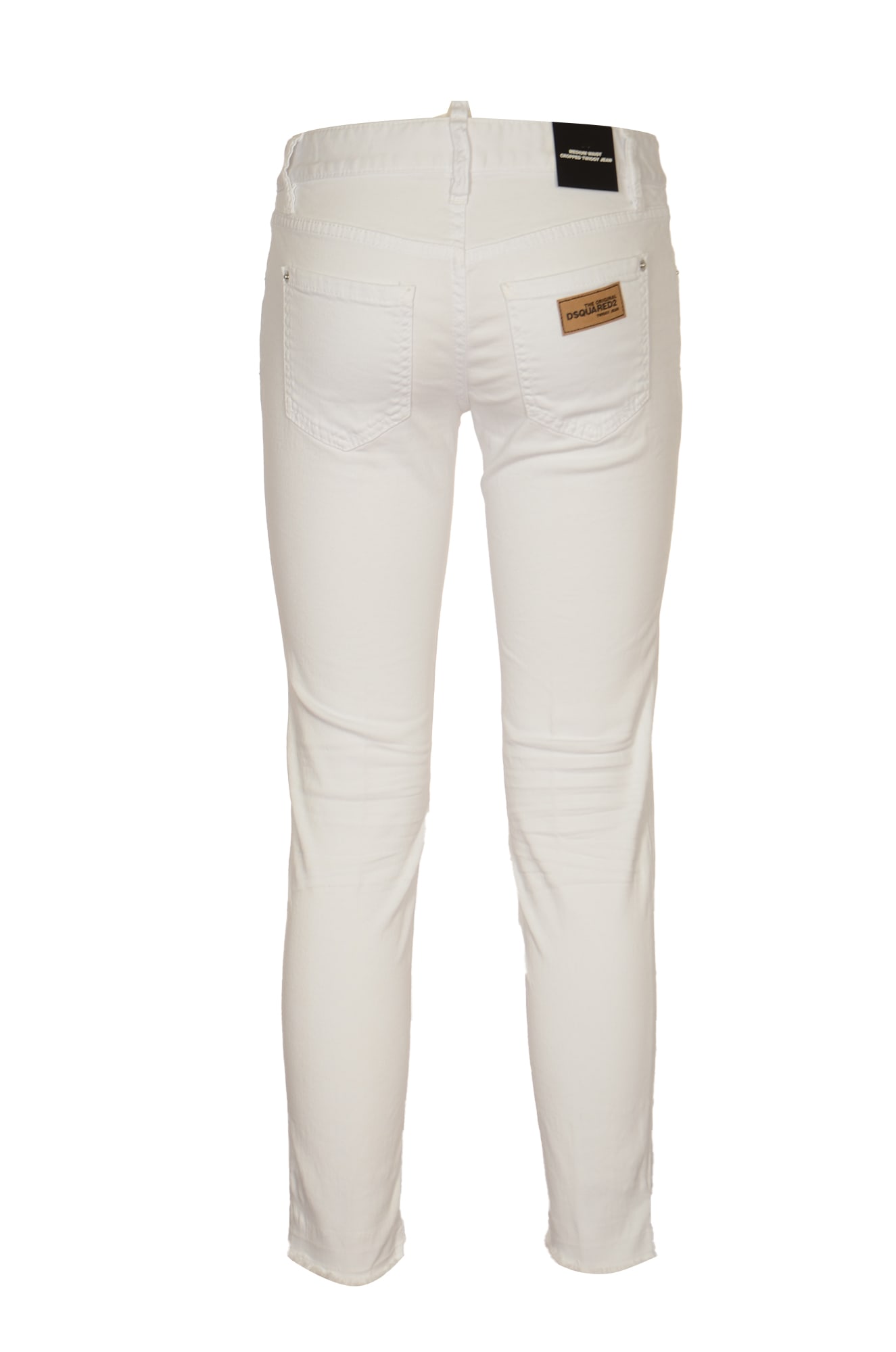 Shop Dsquared2 Buttoned Fitted Jeans In White