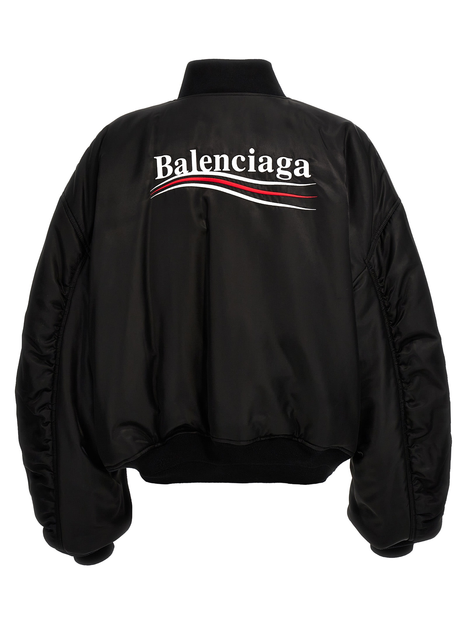 Shop Balenciaga Political Campaign Bomber Jacket In Black
