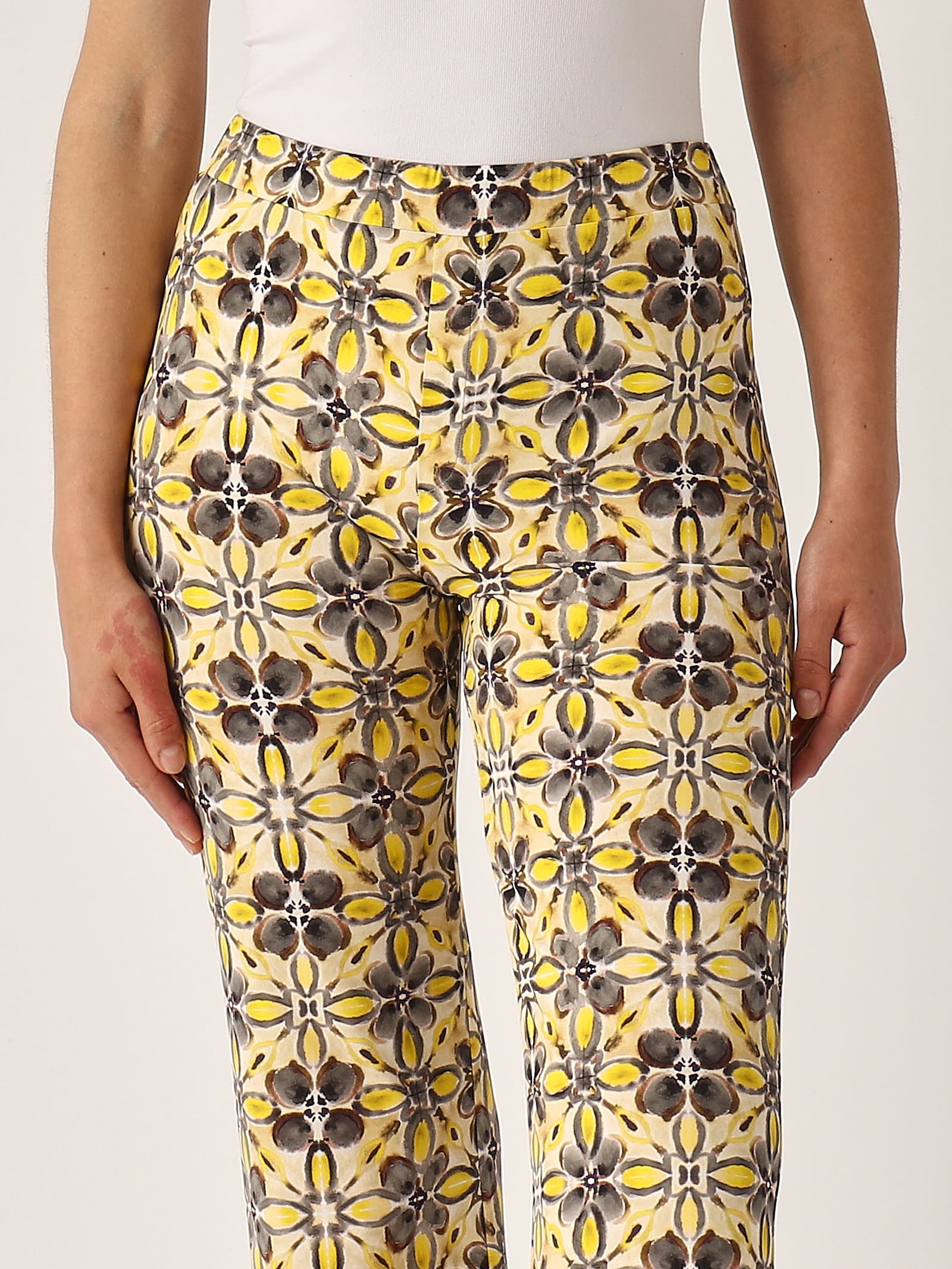 Maliparmi Pantalone Caleido Trousers In Yellow