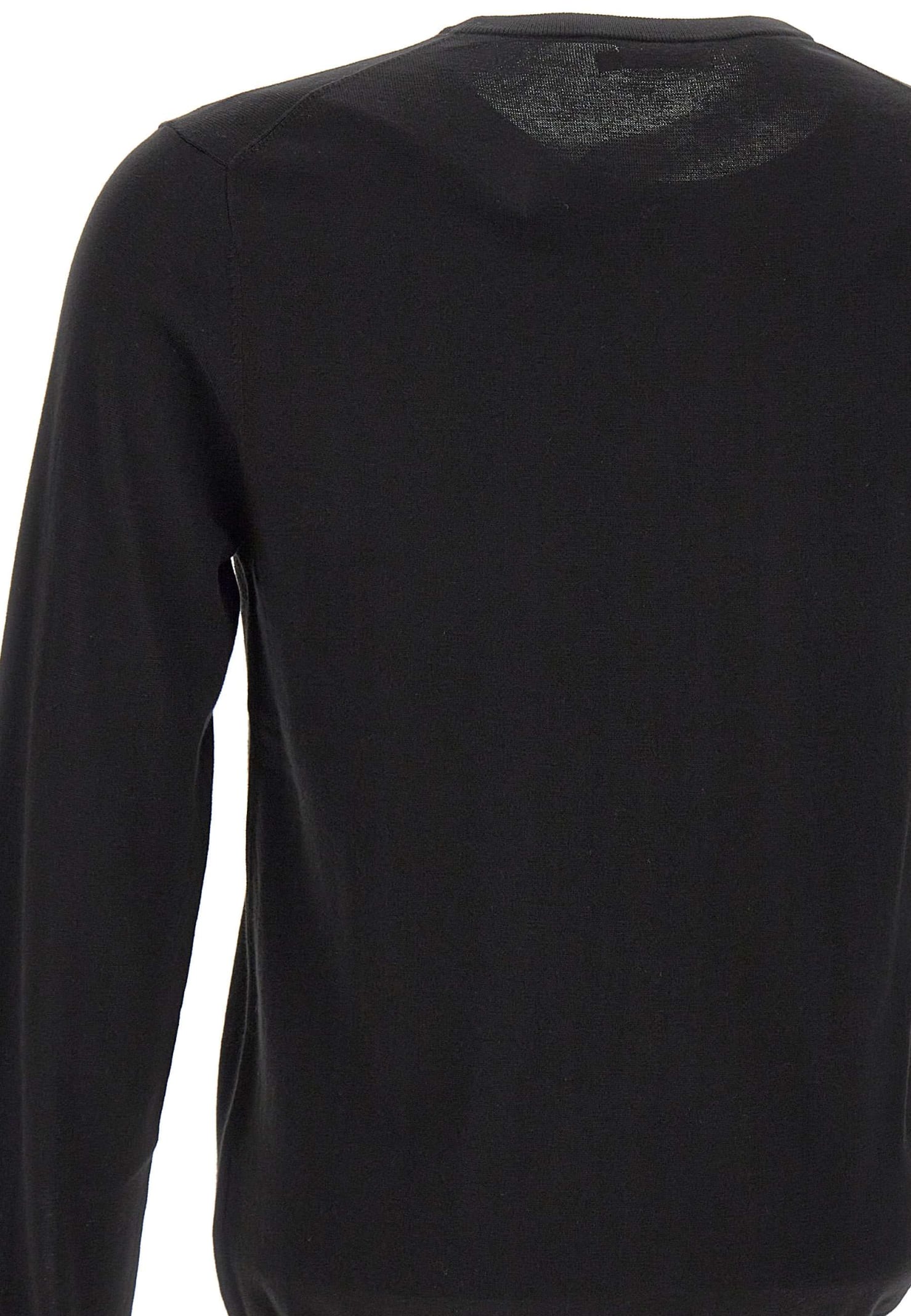 Shop Sun 68 Solid Cotton Sweater In Black