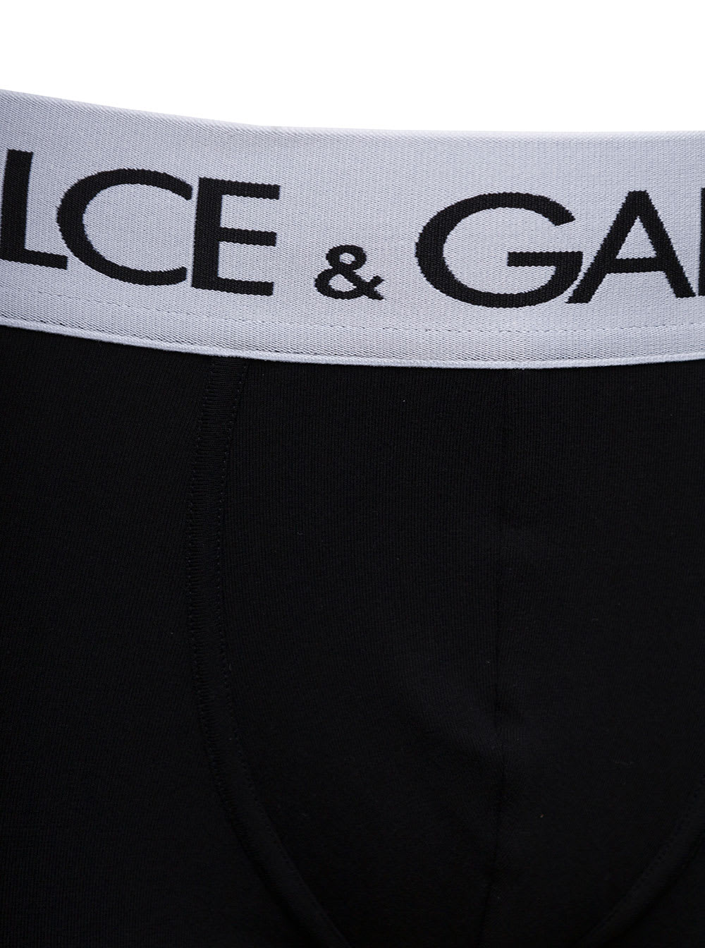 Shop Dolce & Gabbana Black Boxer Briefs With Branded Waistband In Stretch Cotton Man