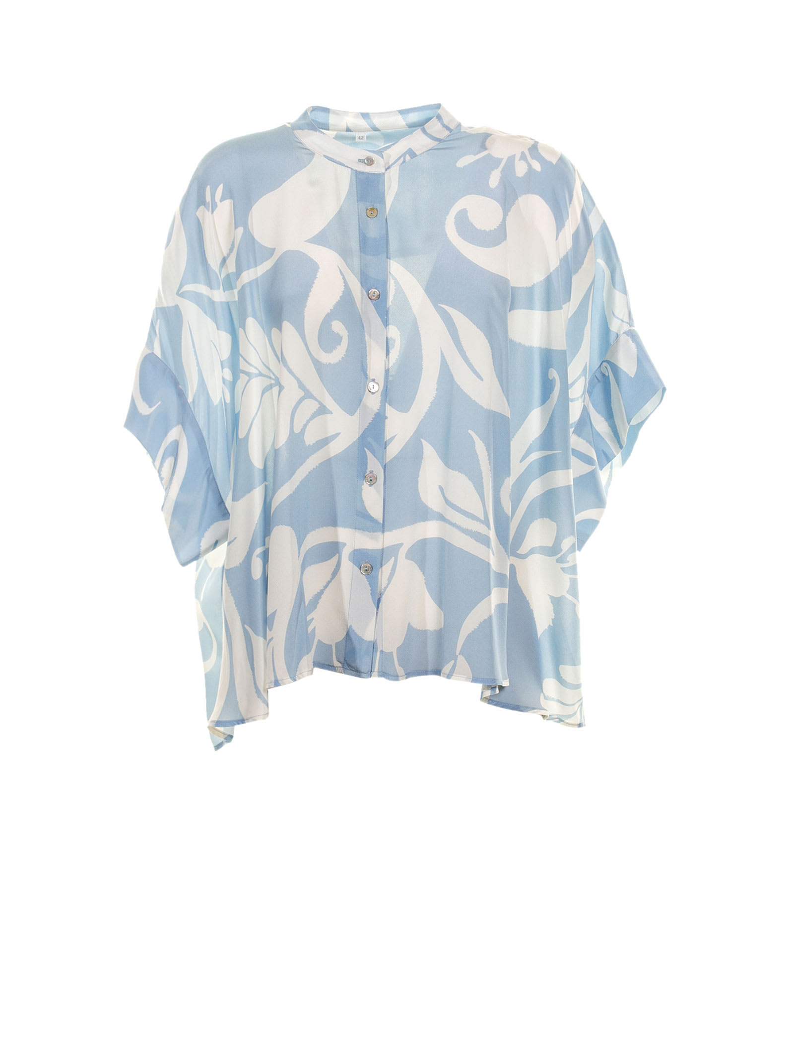 Barba Napoli Oversized Silk Shirt With Floral Pattern
