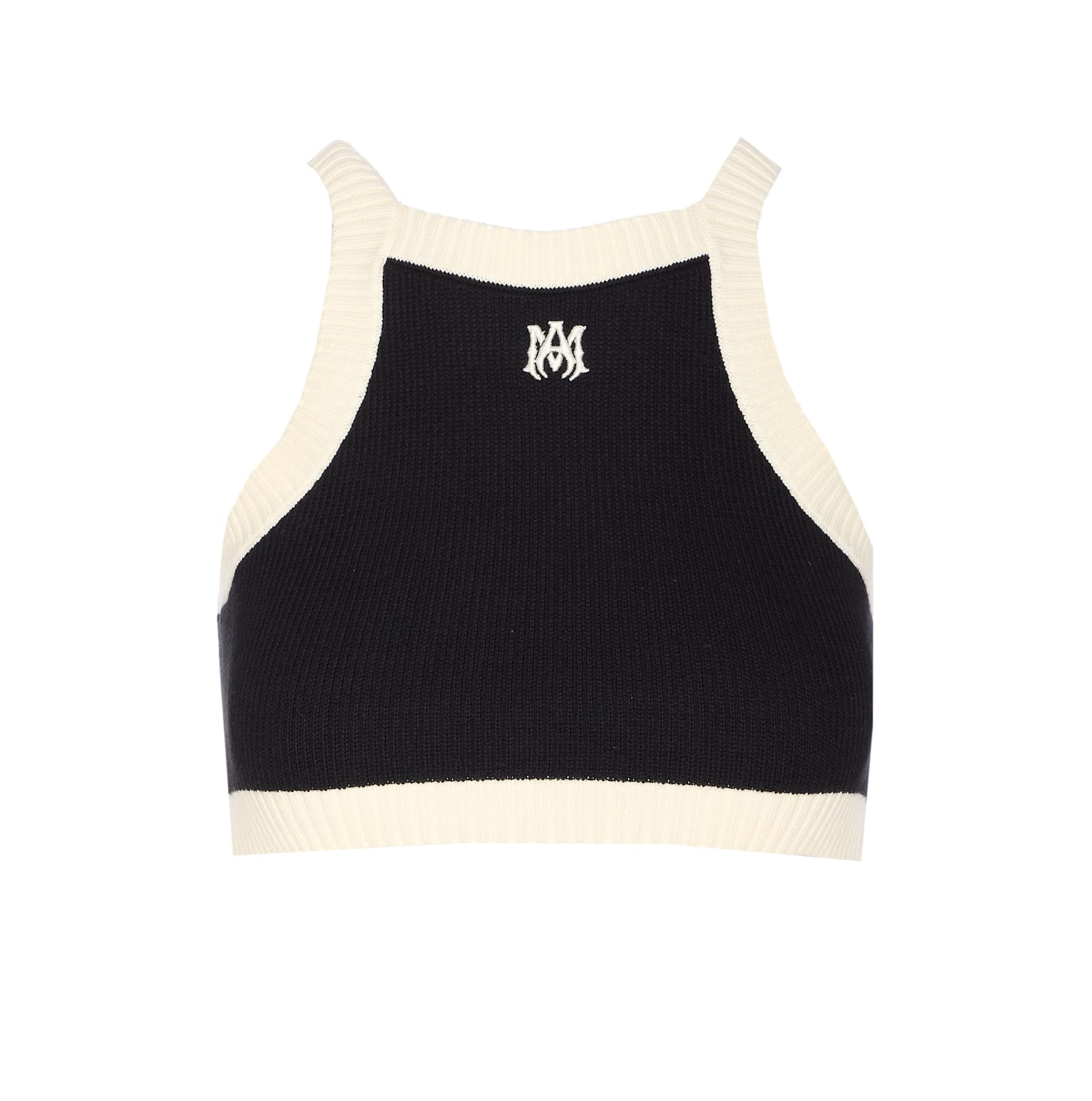 Amiri Cropped Tank Top Embroidered Logo