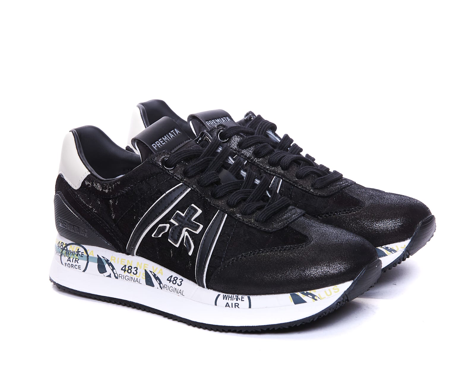 Shop Premiata Conny Sneakers In Black