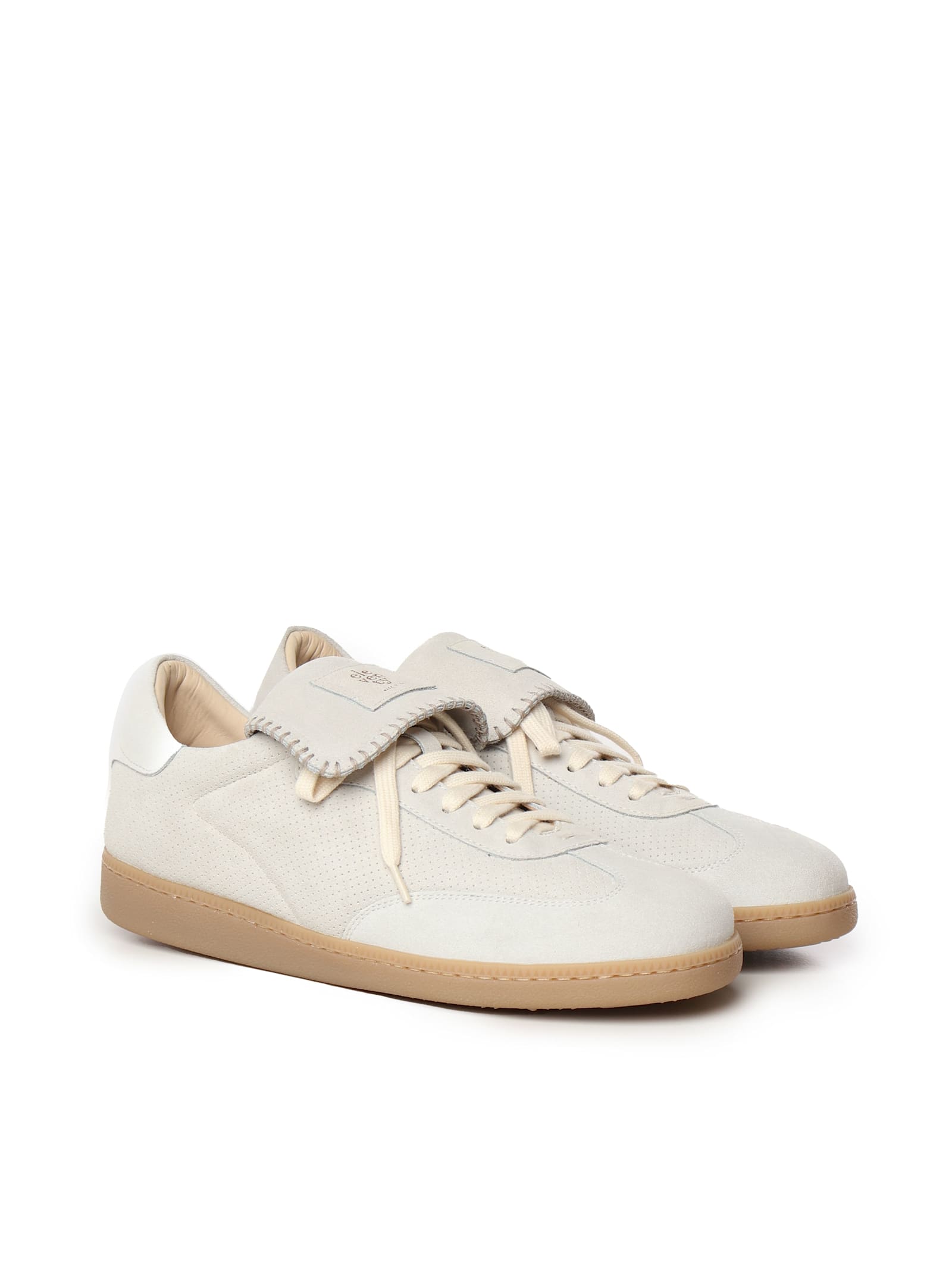 Eleventy Oversize-tongue Sneakers In White