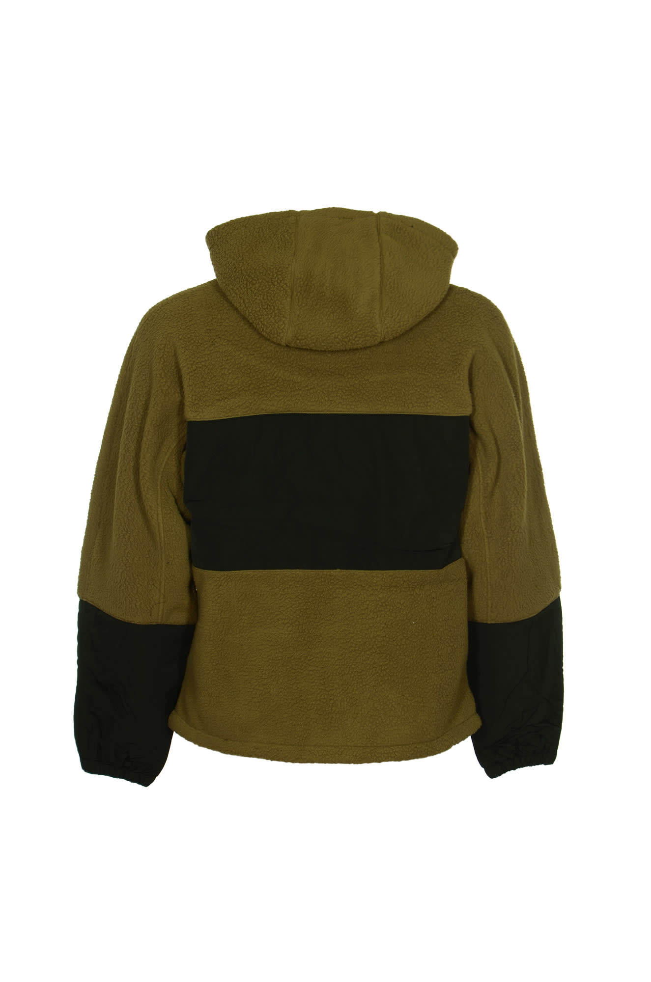 Shop Maison Kitsuné Color-blocked Hooded Jacket In Khaki