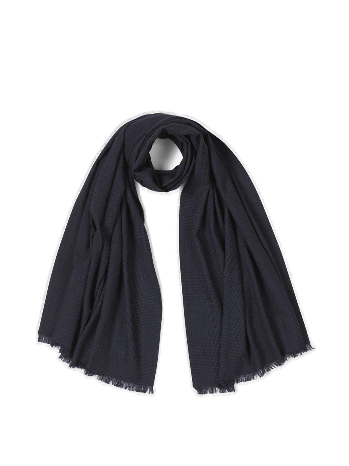 Shop Tom Ford Prince Of Wales Scarf In Black/ Navy