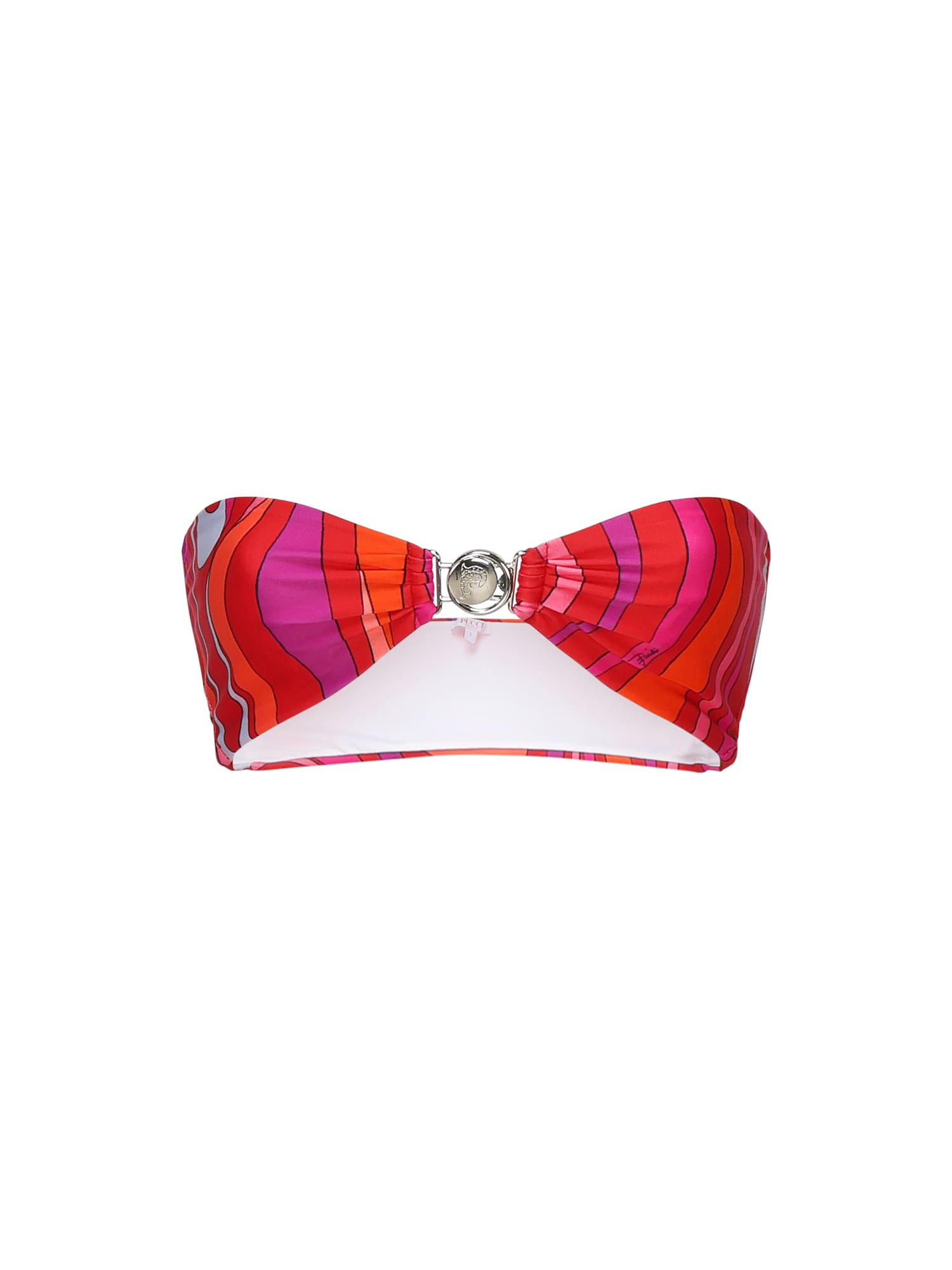 Pucci Marble Print Bandeau Bikini Top