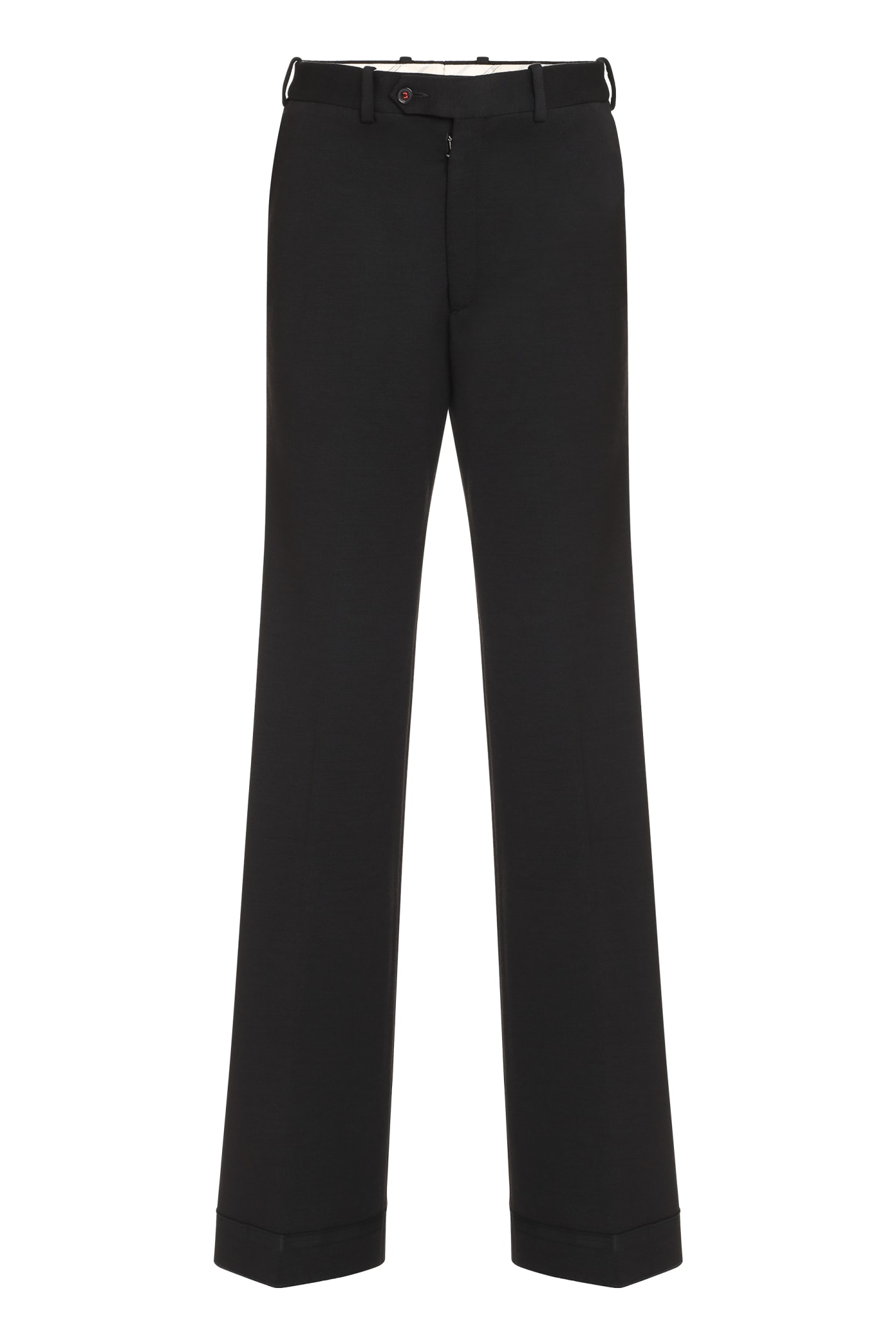 Shop Maison Margiela Wool-blend Flared Trousers In Black