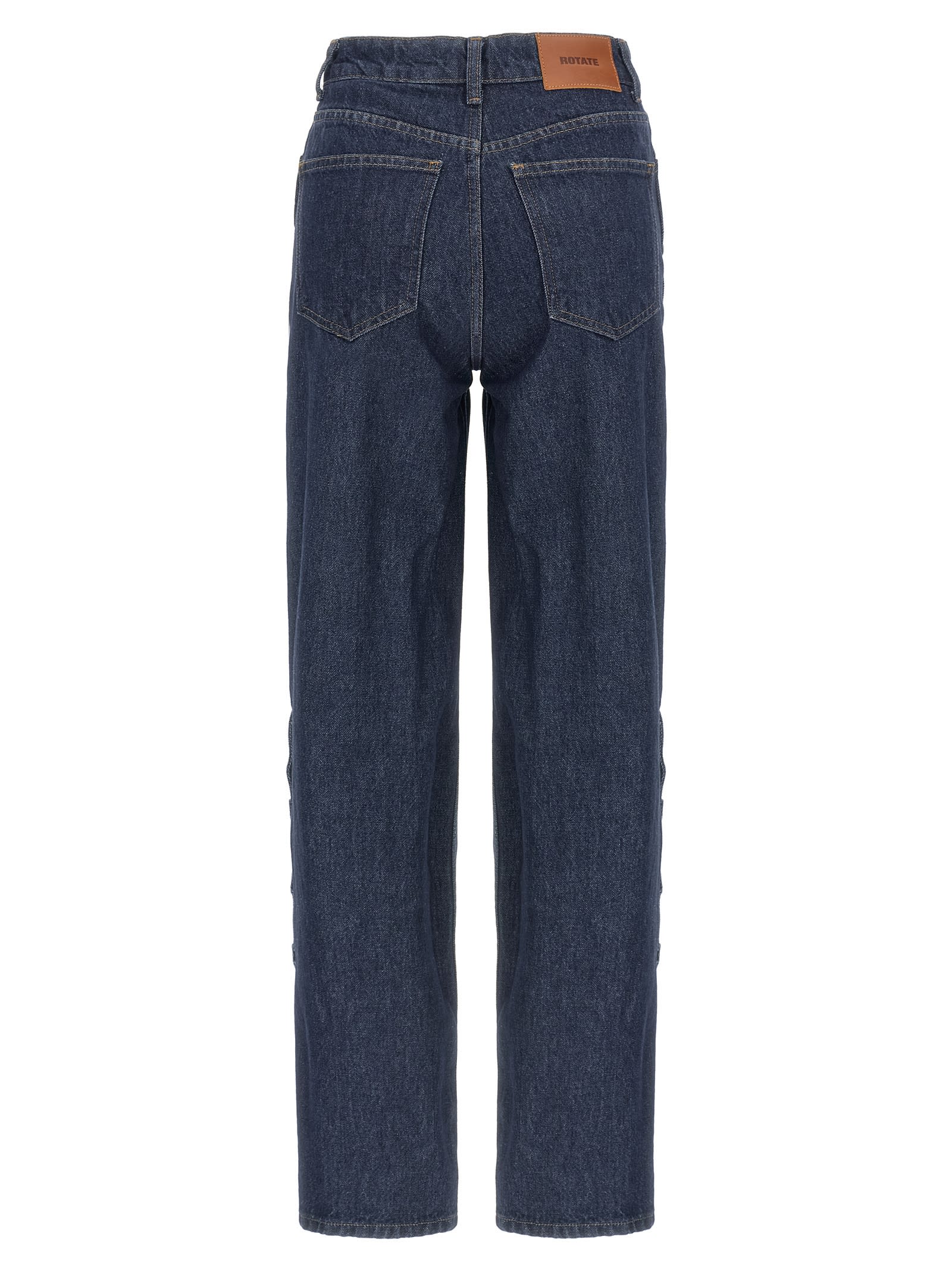 Rotate Birger Christensen Denim Buttoned Jeans In Blue