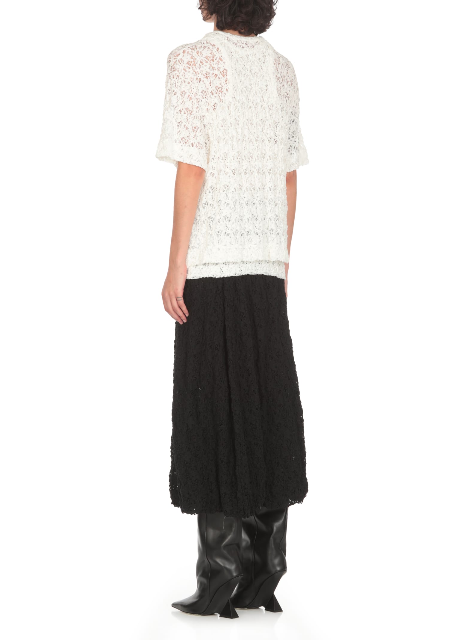 Shop Jil Sander Lace Top In White