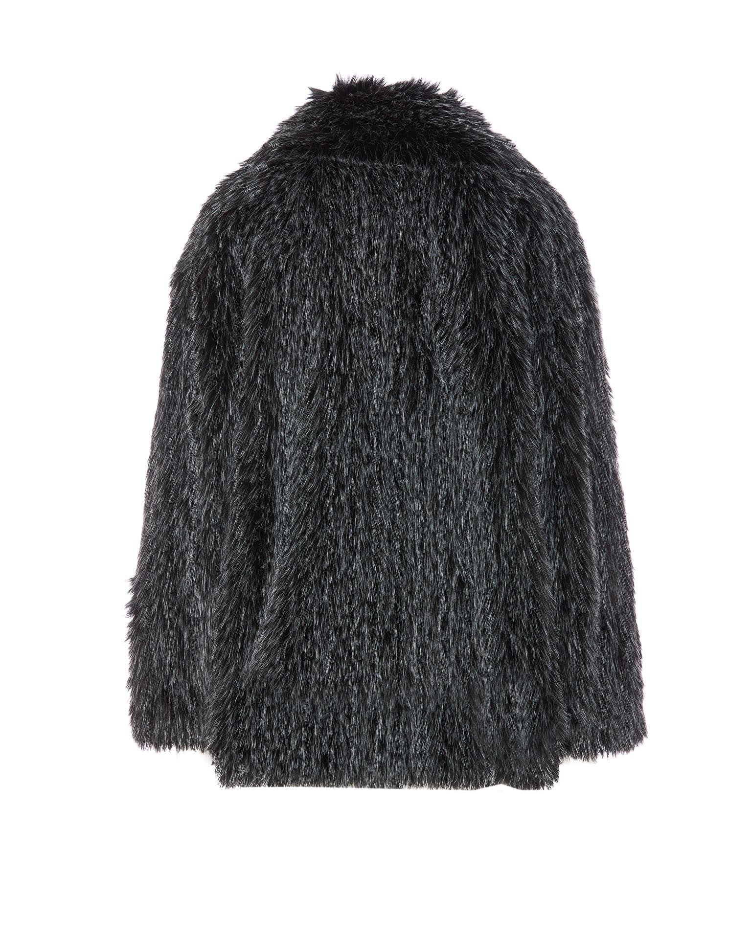 Shop Michael Michael Kors Faux Fur Jacket In Black