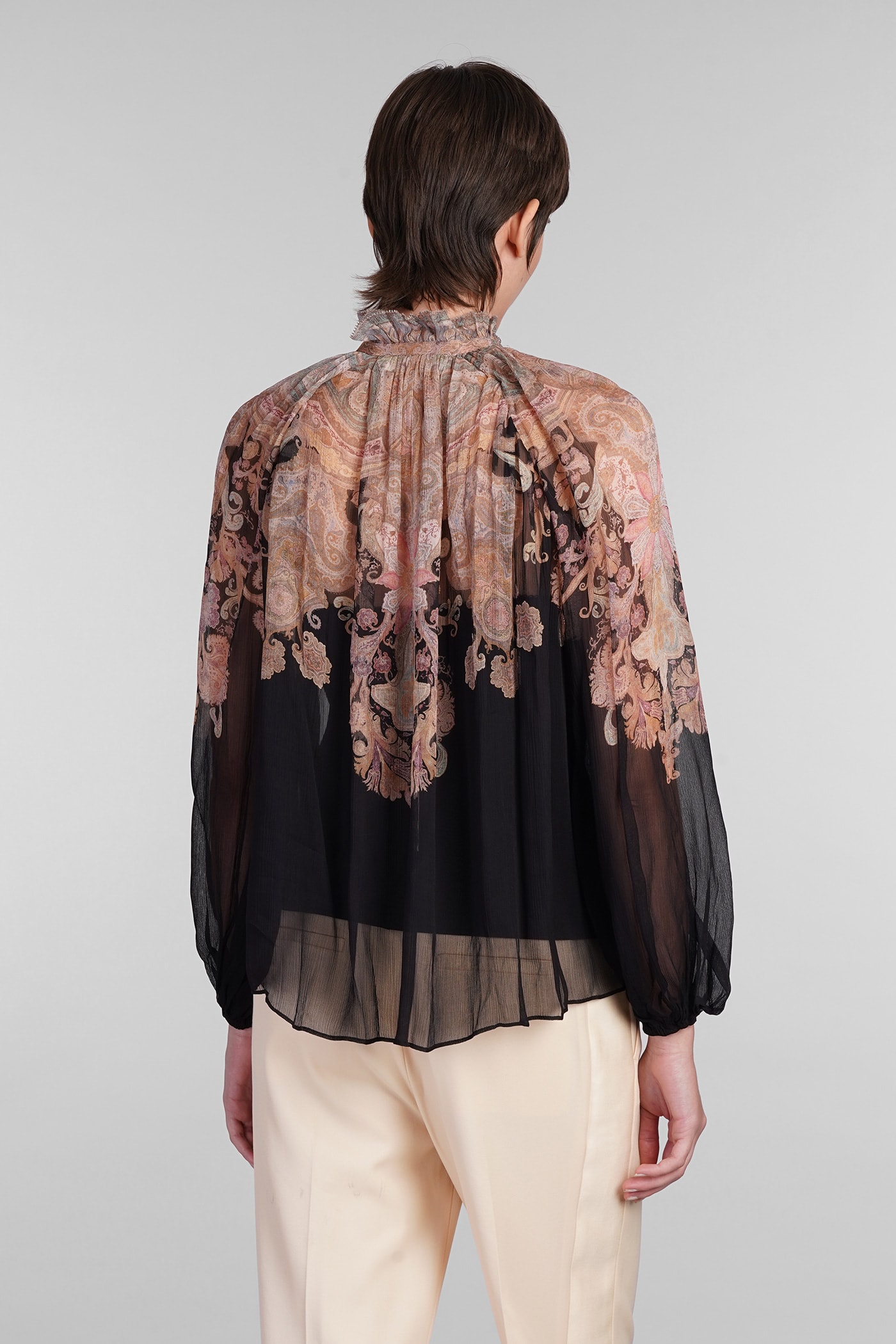 Shop Zimmermann Blouse In Black Viscose