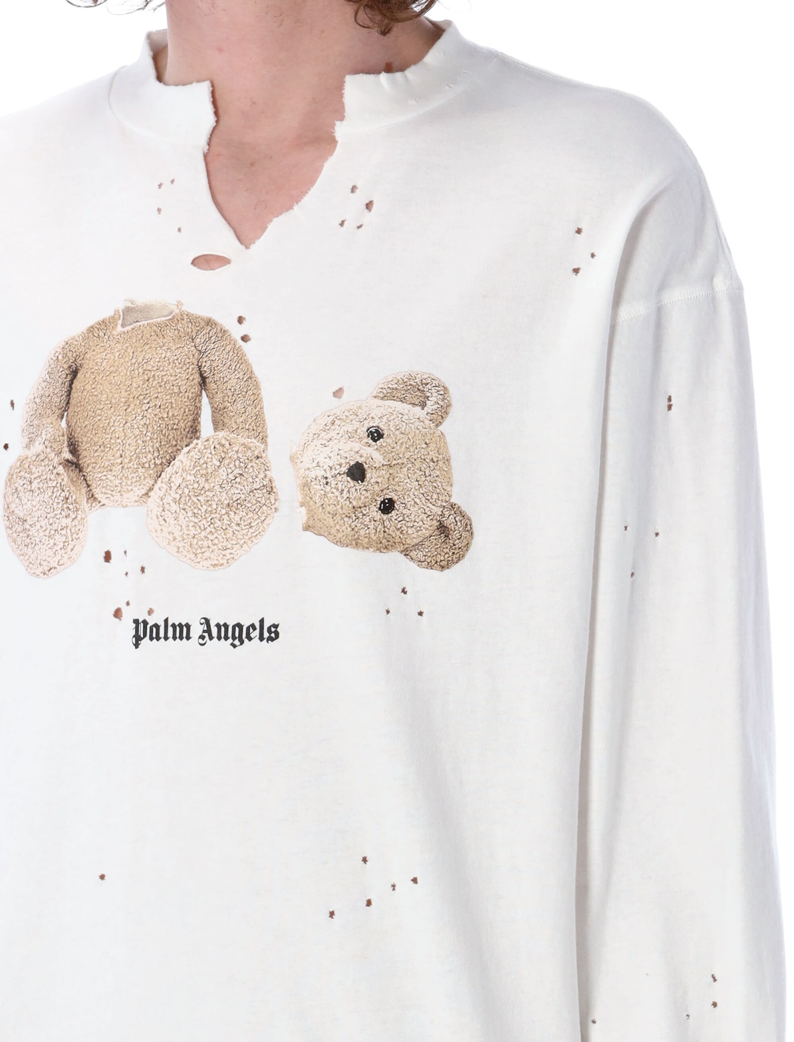 Ivory t-shirt with teddy bear print Palm Angels