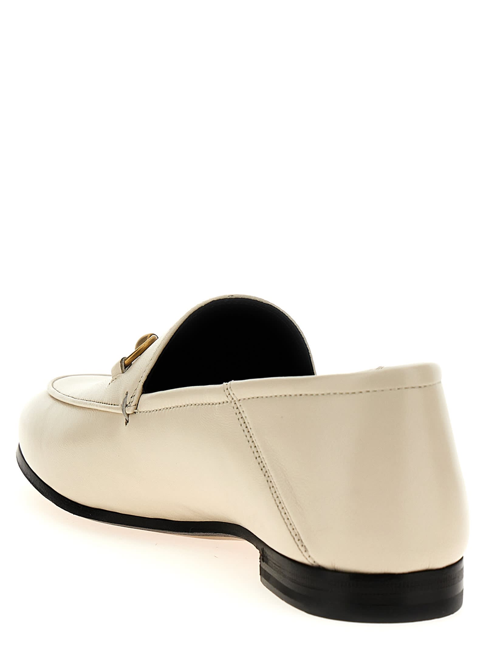 Shop Gucci Morsetto Loafers In White