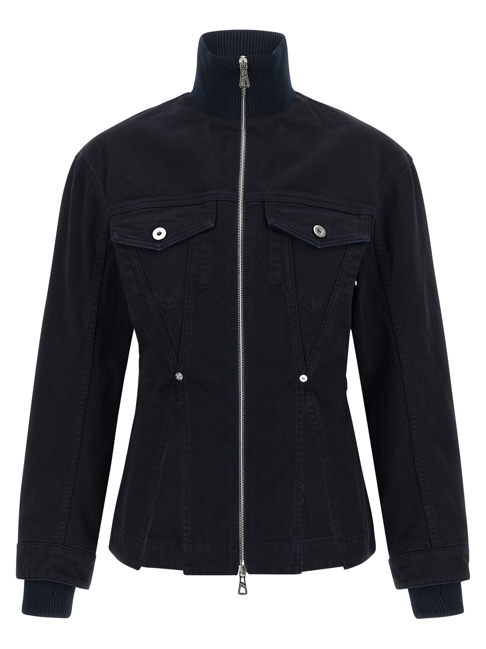 Jean Paul Gaultier The Slit Denim Puffer Jackets Blue In Blue